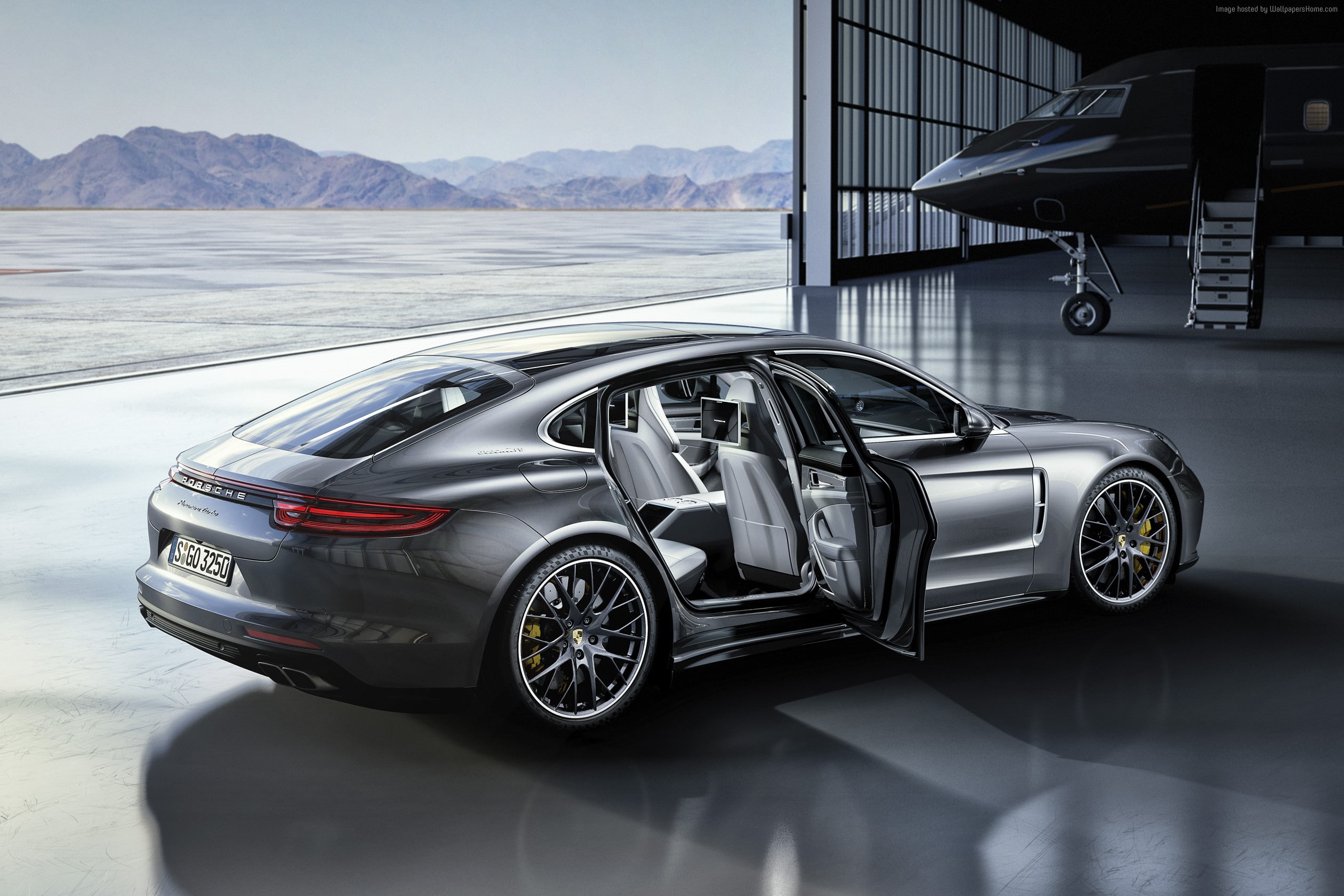 1080P, silver, interior, Porsche Panamera Turbo, HD Wallpaper