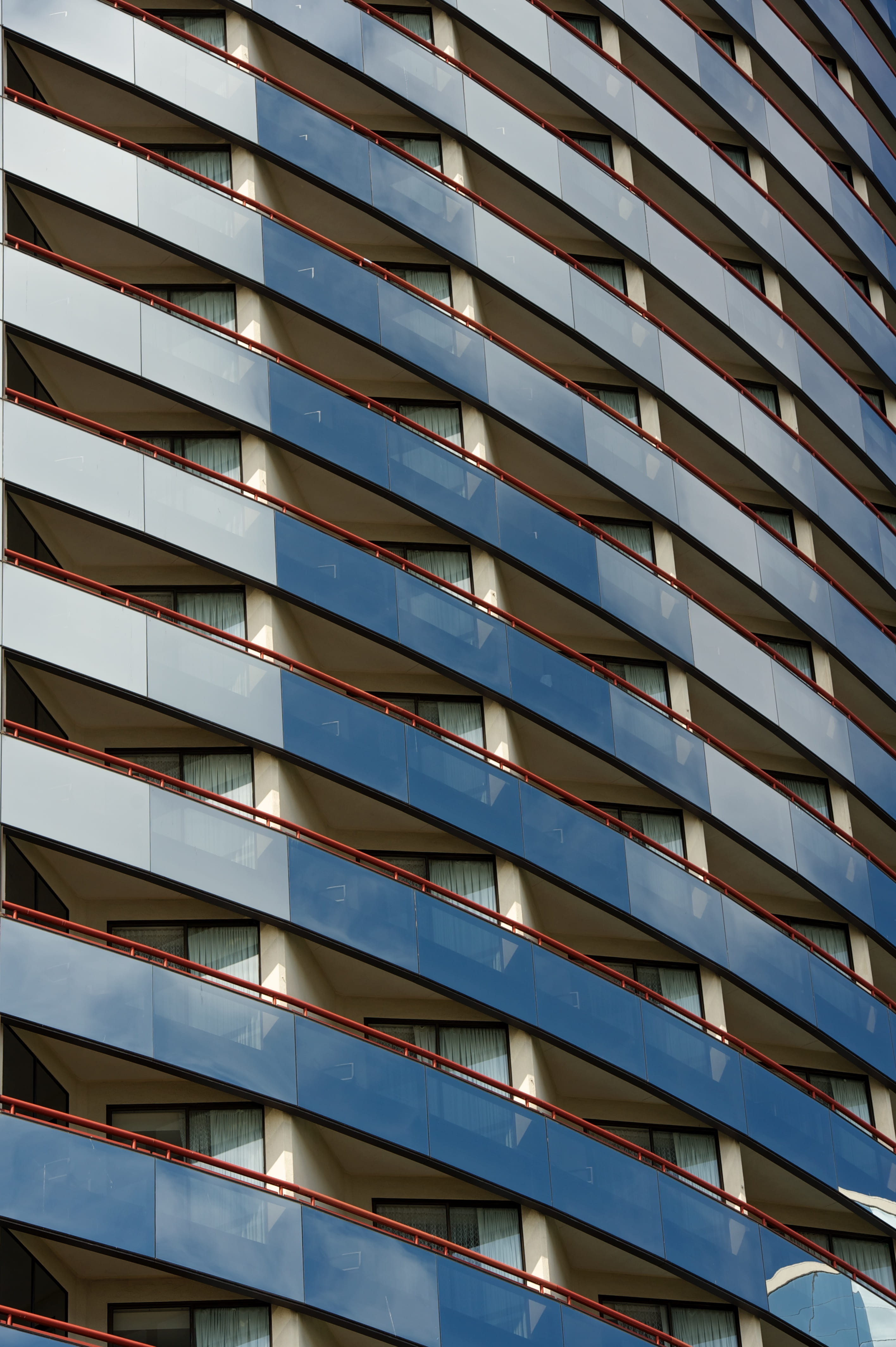 no People, sunlight, photo, daytime, white, office Building, low angle view, balcony, concrete, in a row, silver colored, building Exterior, 4K, apartment, Phone HD Wallpaper