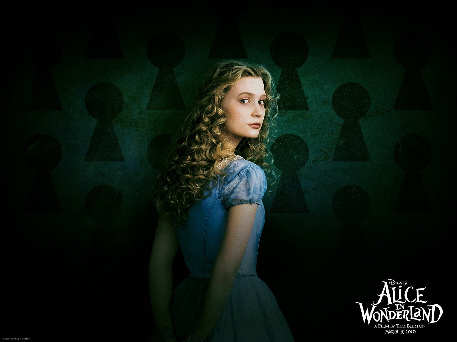 720P, blondes, kingsleigh, wasikowska, women, company, mia, alice, wonderland, disney, movies, HD Wallpaper