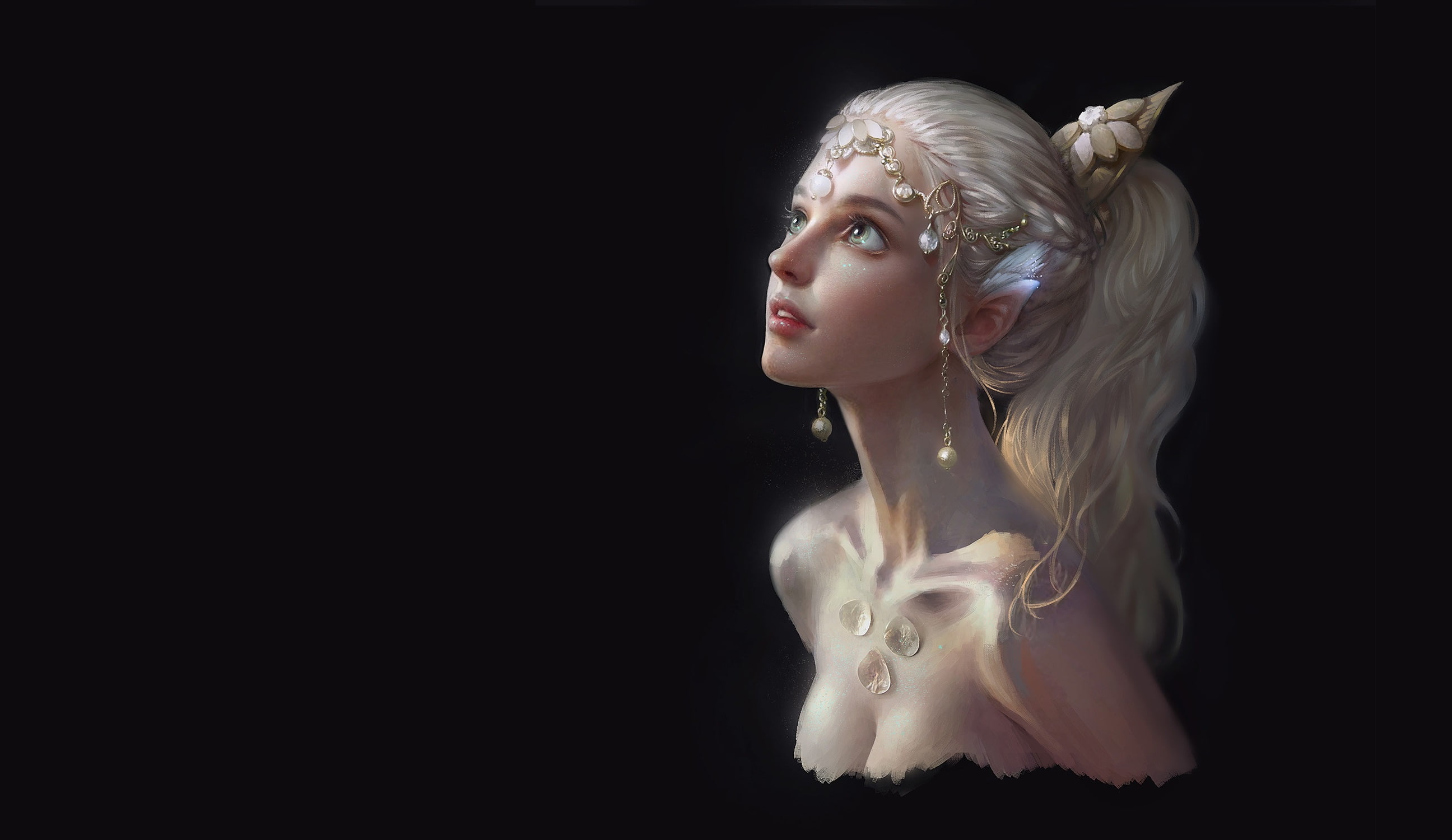 2K, girl, elf, Qi Wu, fantasy, art, Spirit, HD Wallpaper