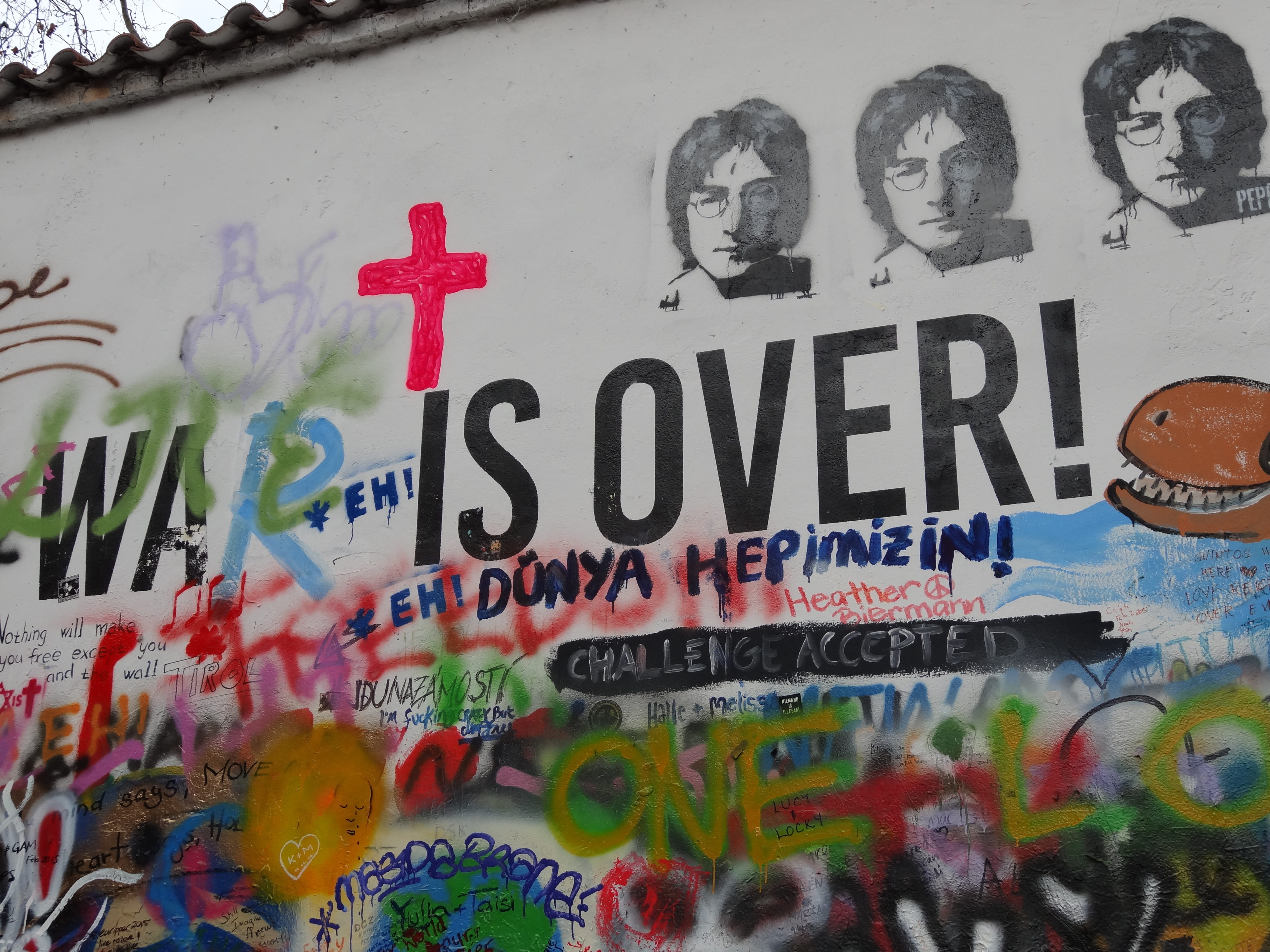 group of people, white, mural, wall - building feature, architecture, john, protestor, lennon, war, day, western script, multi colored, street art, landmark, HD Wallpaper