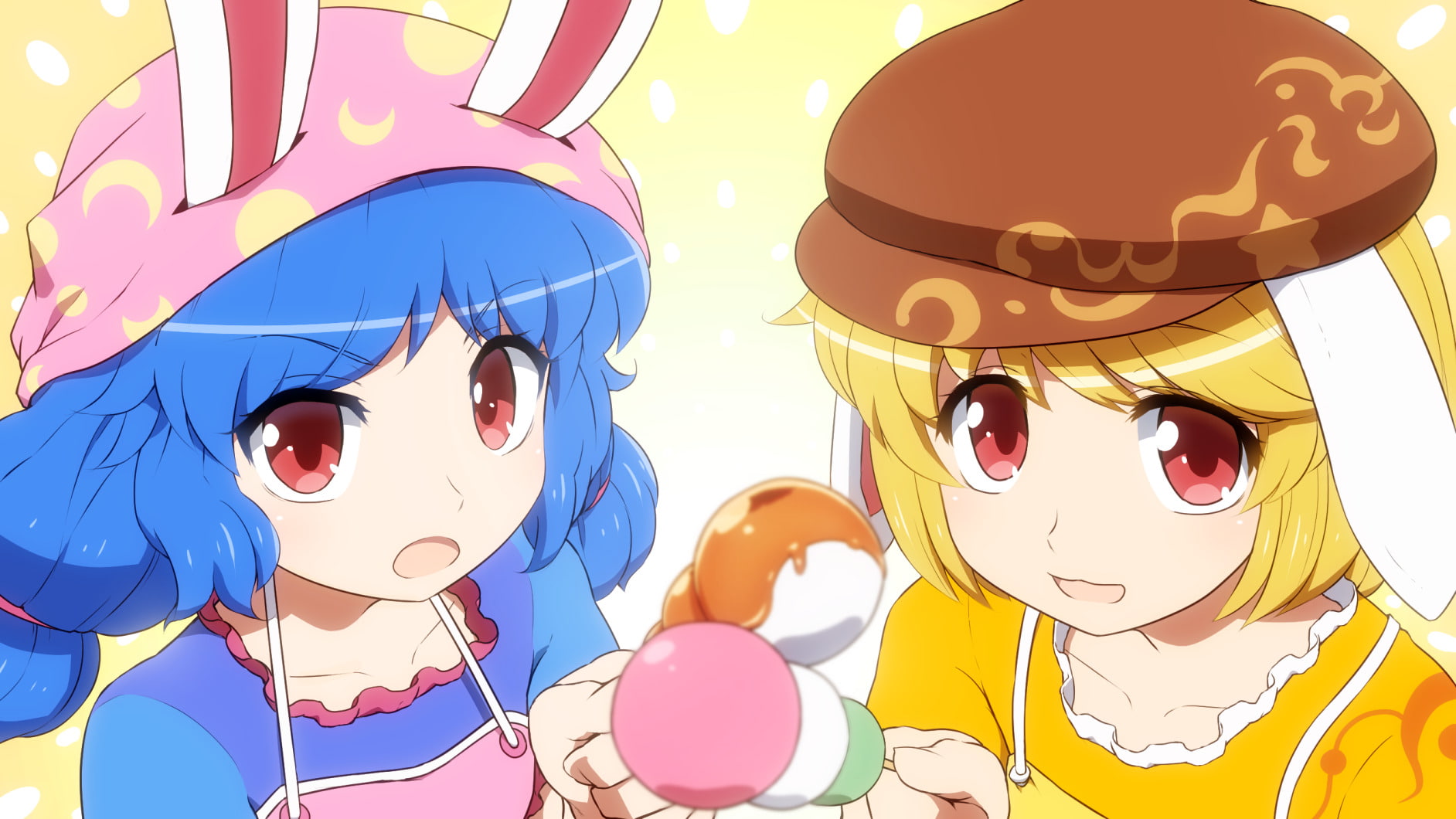 Seiran (Touhou), Ringo (Touhou), Anime, 720P, Touhou, HD Wallpaper