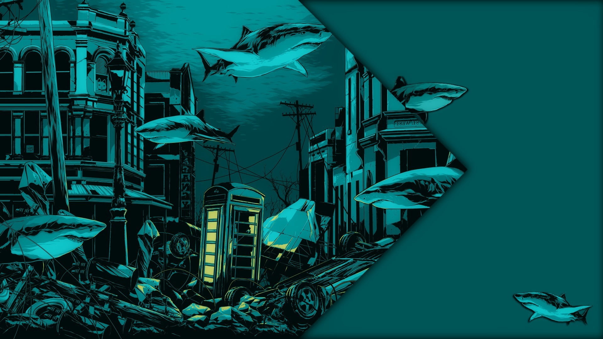 billy talent shark apocalyptic underwater, 1080P, HD Wallpaper