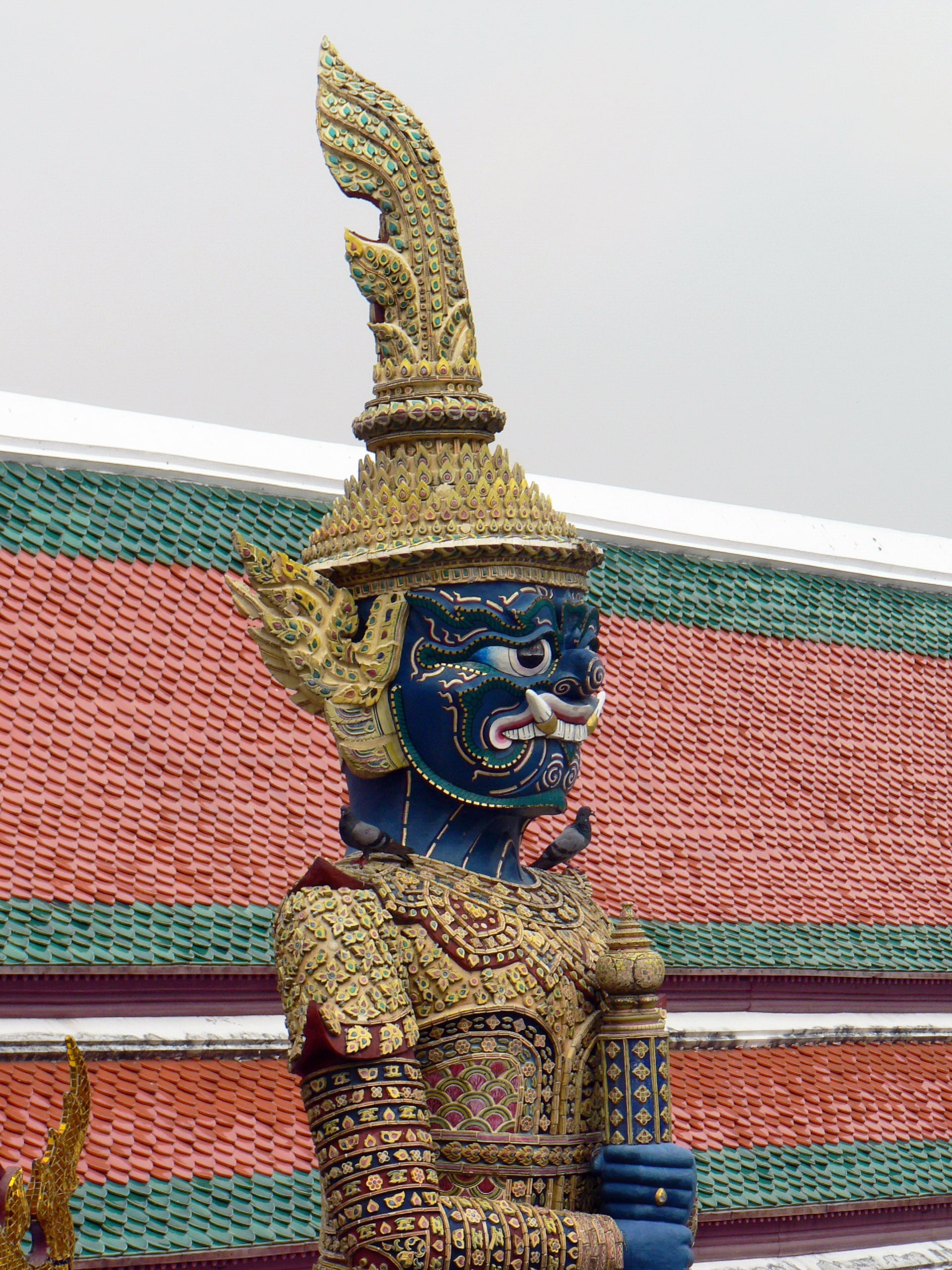 outdoors, guardian, palace, religion, built structure, belief, demon - fictional character, art and craft, spirituality, place of worship, ornate, bangkok, Phone HD Wallpaper