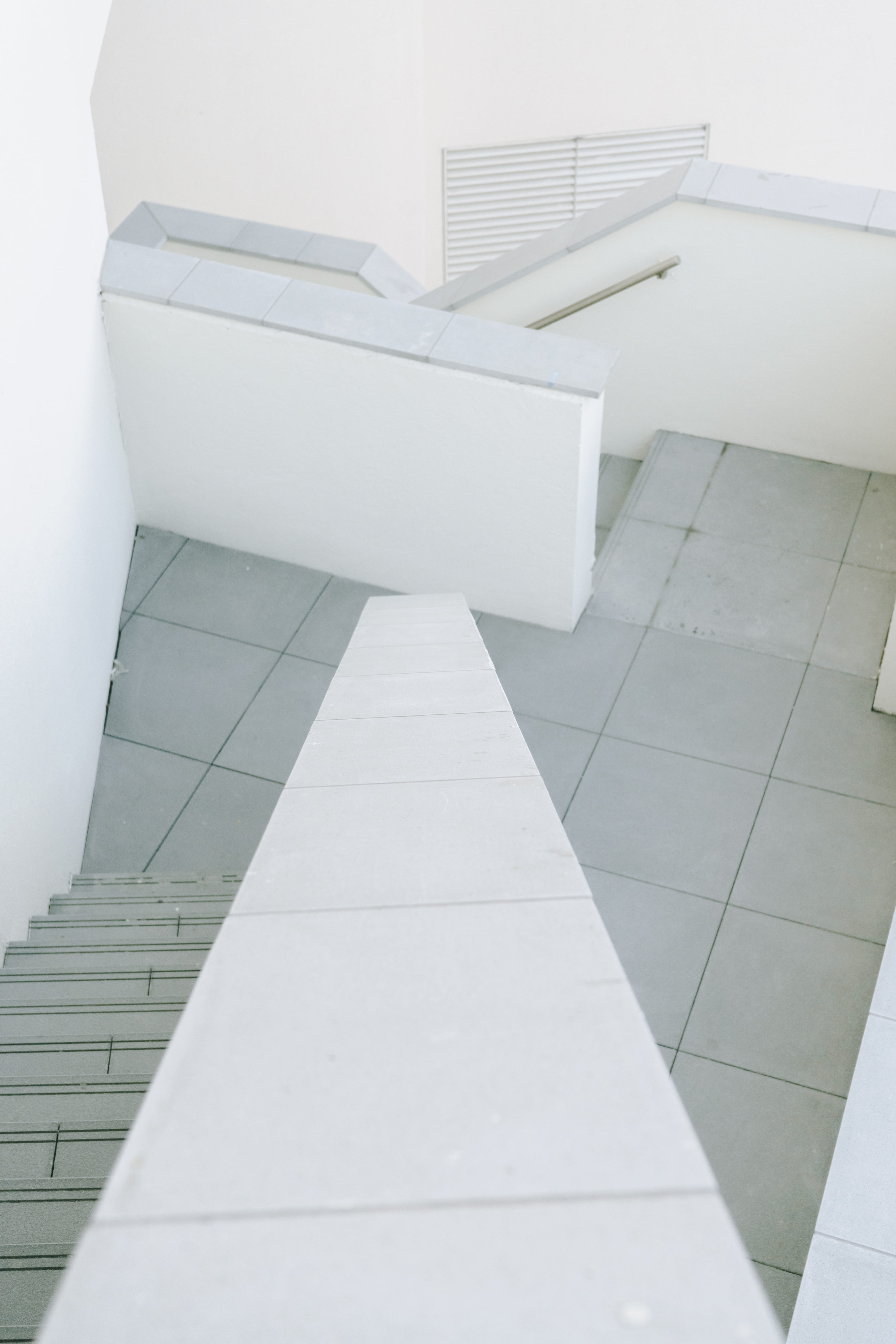 furniture, banister, table, white color, tainan city, staircase, direction, tile, day, structure, indoors, modern, building, flooring, taiwan, no people, Phone HD Wallpaper