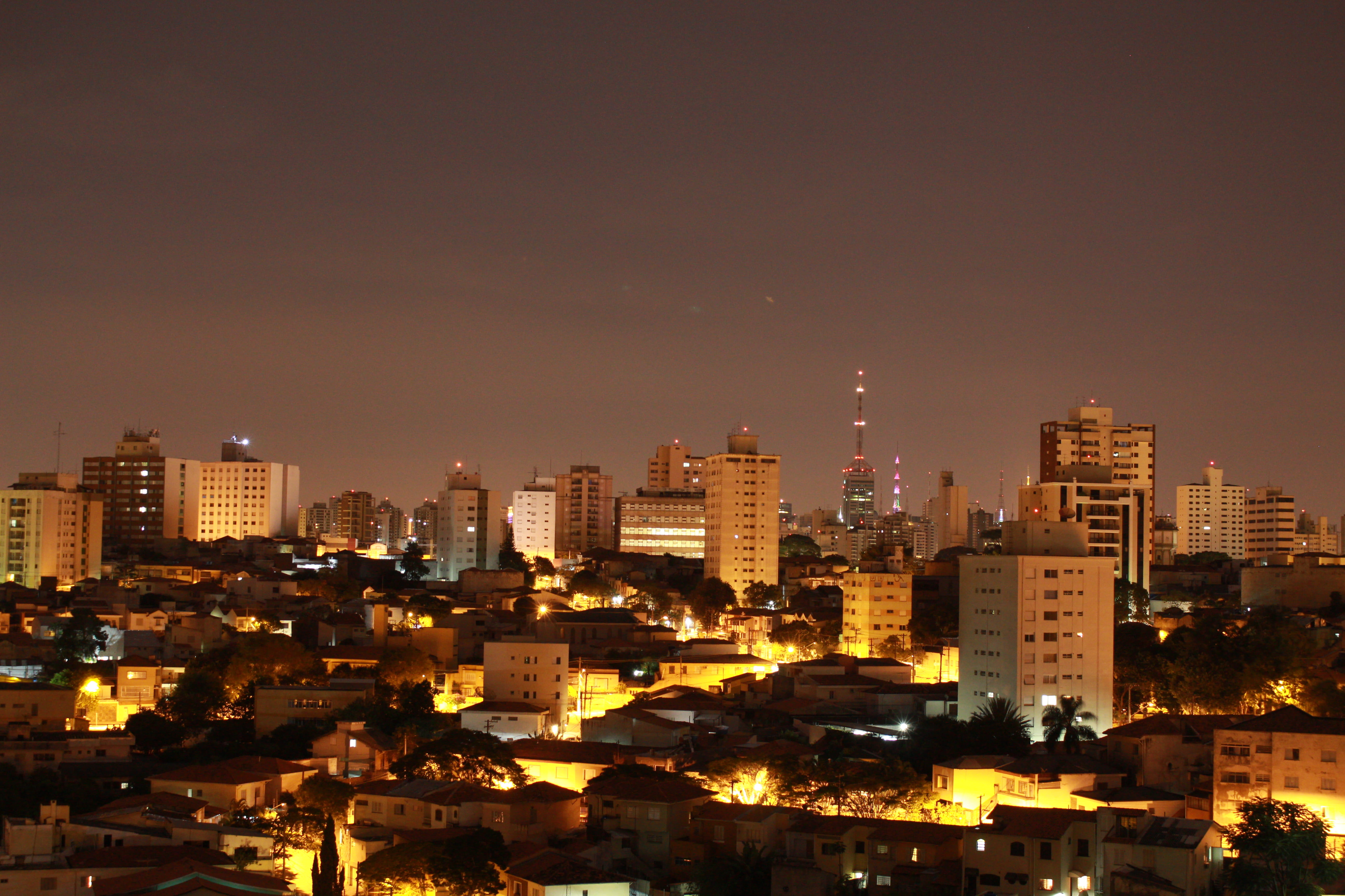 illuminated, night, landscape, architecture, brazil, apartment, cityscape, são paulo, sky, building exterior, skyscraper, nature, residential district, HD Wallpaper