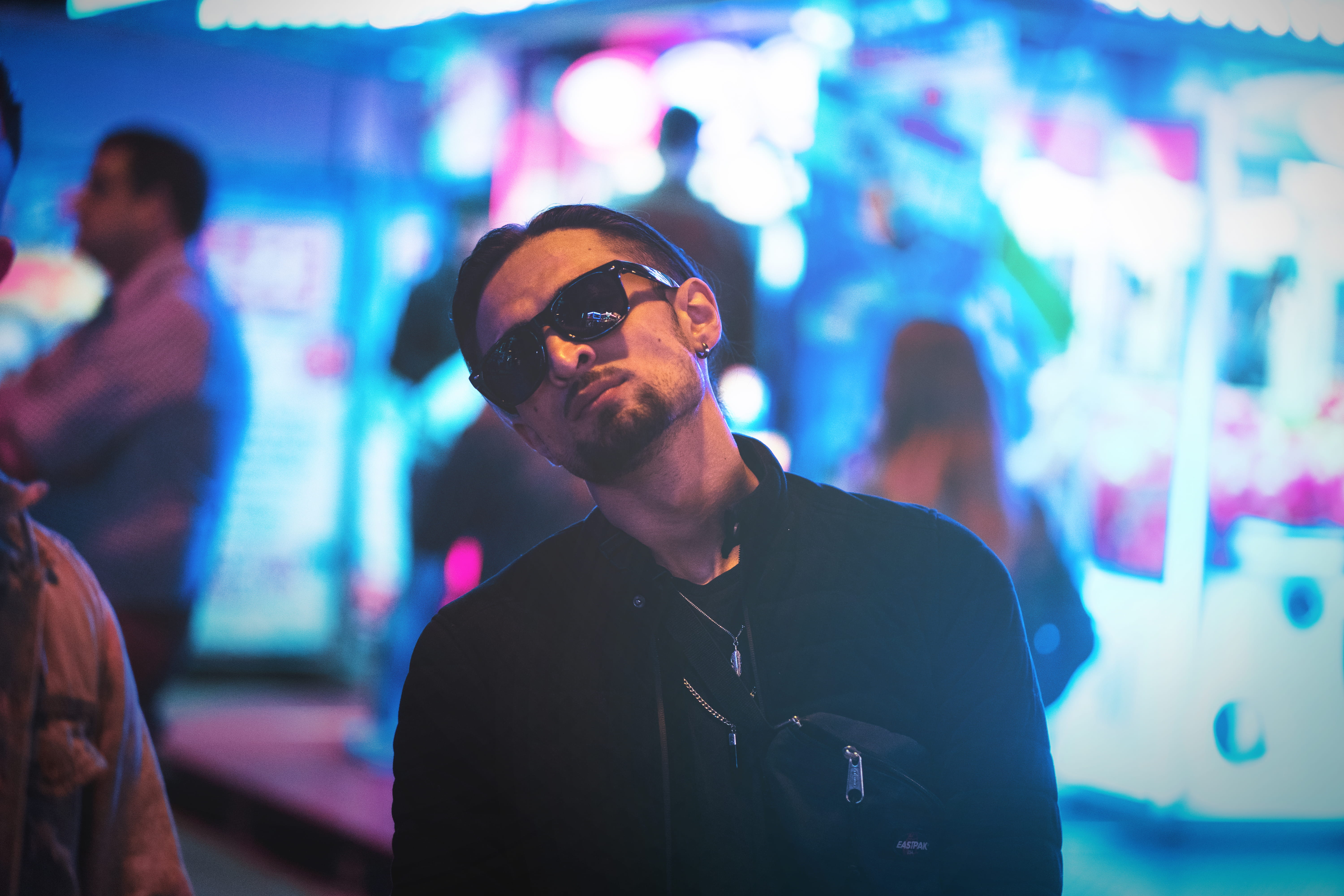planet, nightlife, illuminated, mature men, selective, human, outer space, 5K, fashion, lifestyles, sunglasses, man, leisure activity, space, night, astronomy, HD Wallpaper