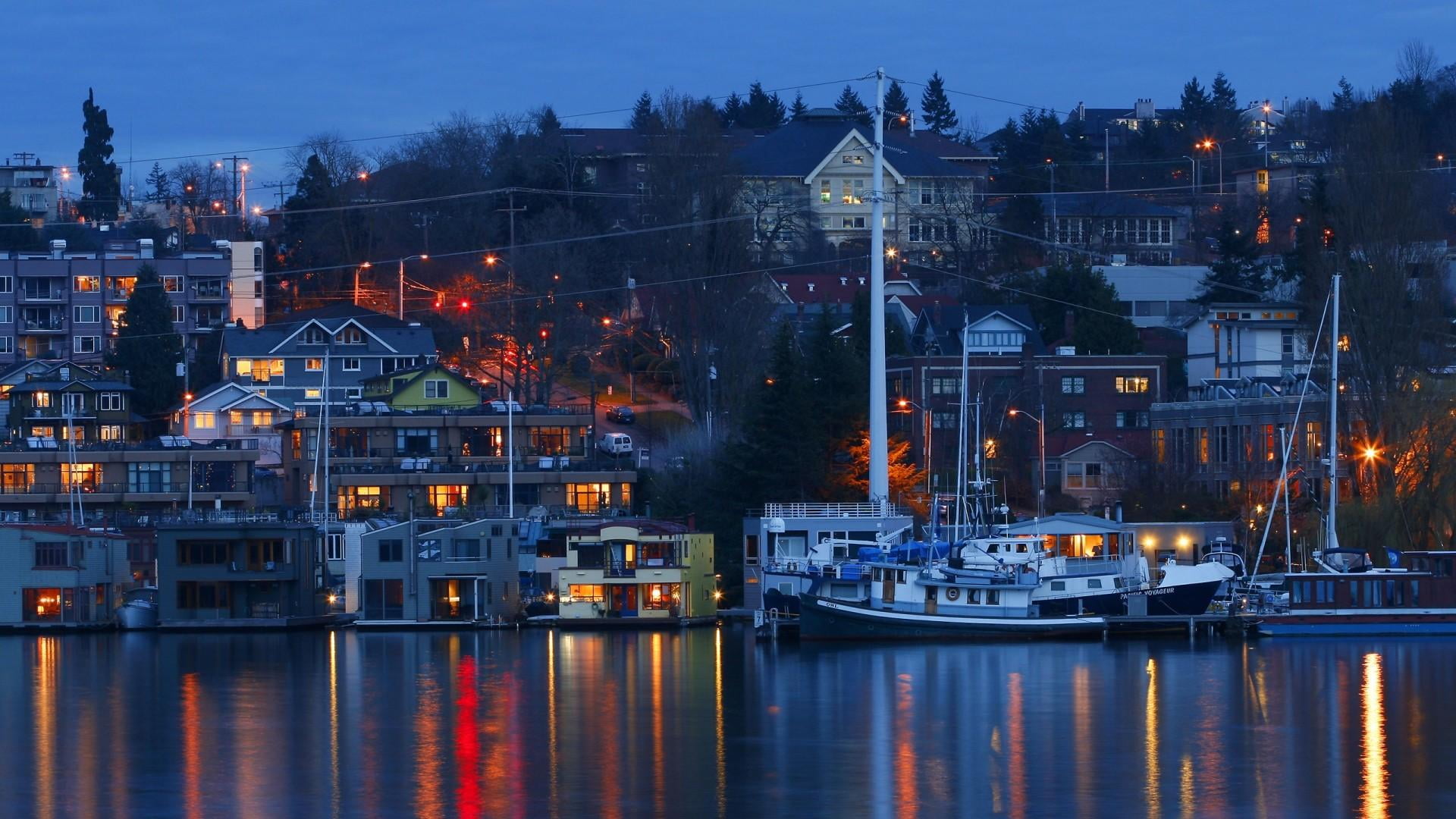 boat, building exterior, building, waterfront, passenger craft, sailboat, buildings, bulding, nature, built structure, ship, transportation, night, harbor, HD Wallpaper