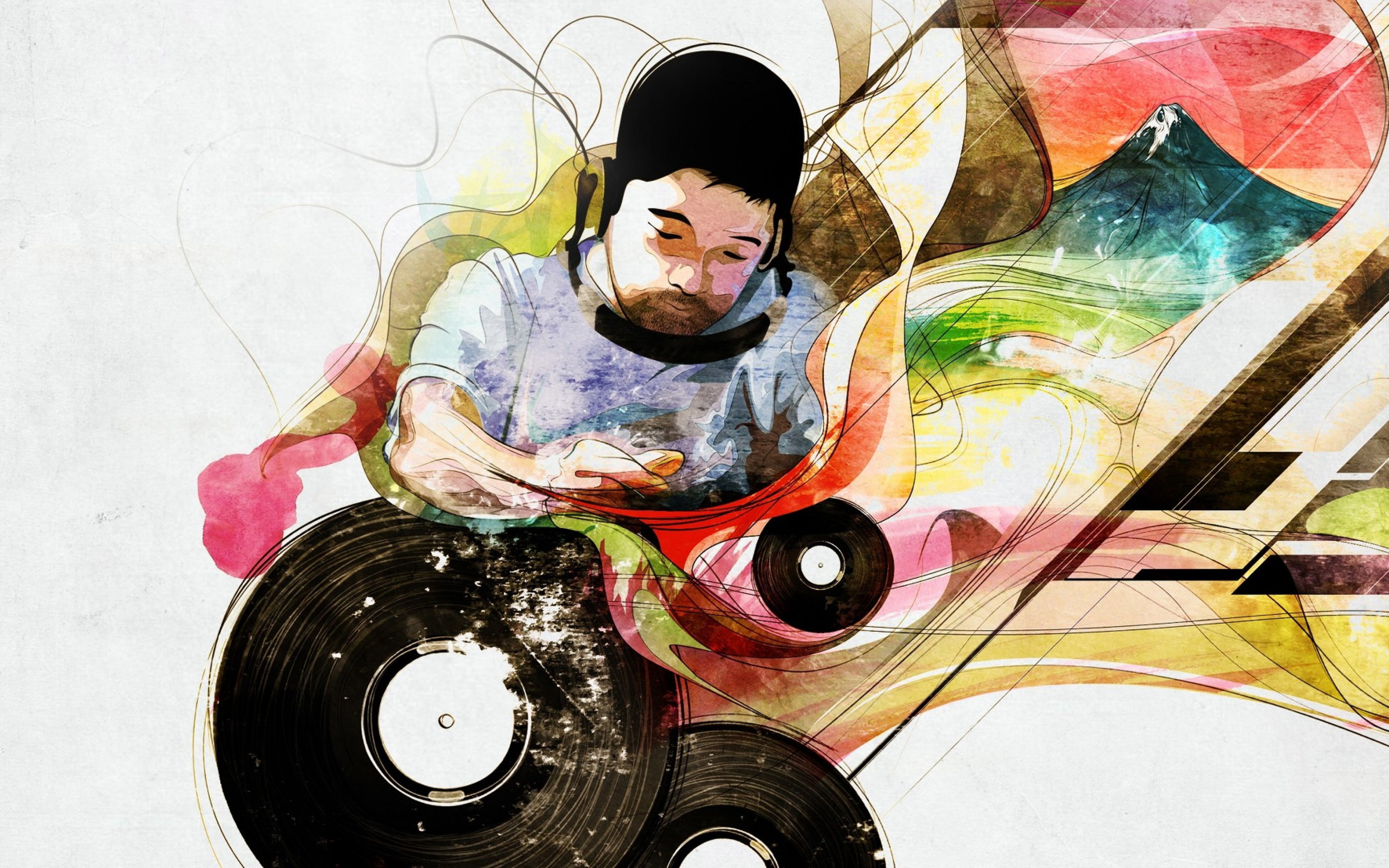 Headphones, picture, graphics backgrounds, 4K, nujabes, plates, HD Wallpaper