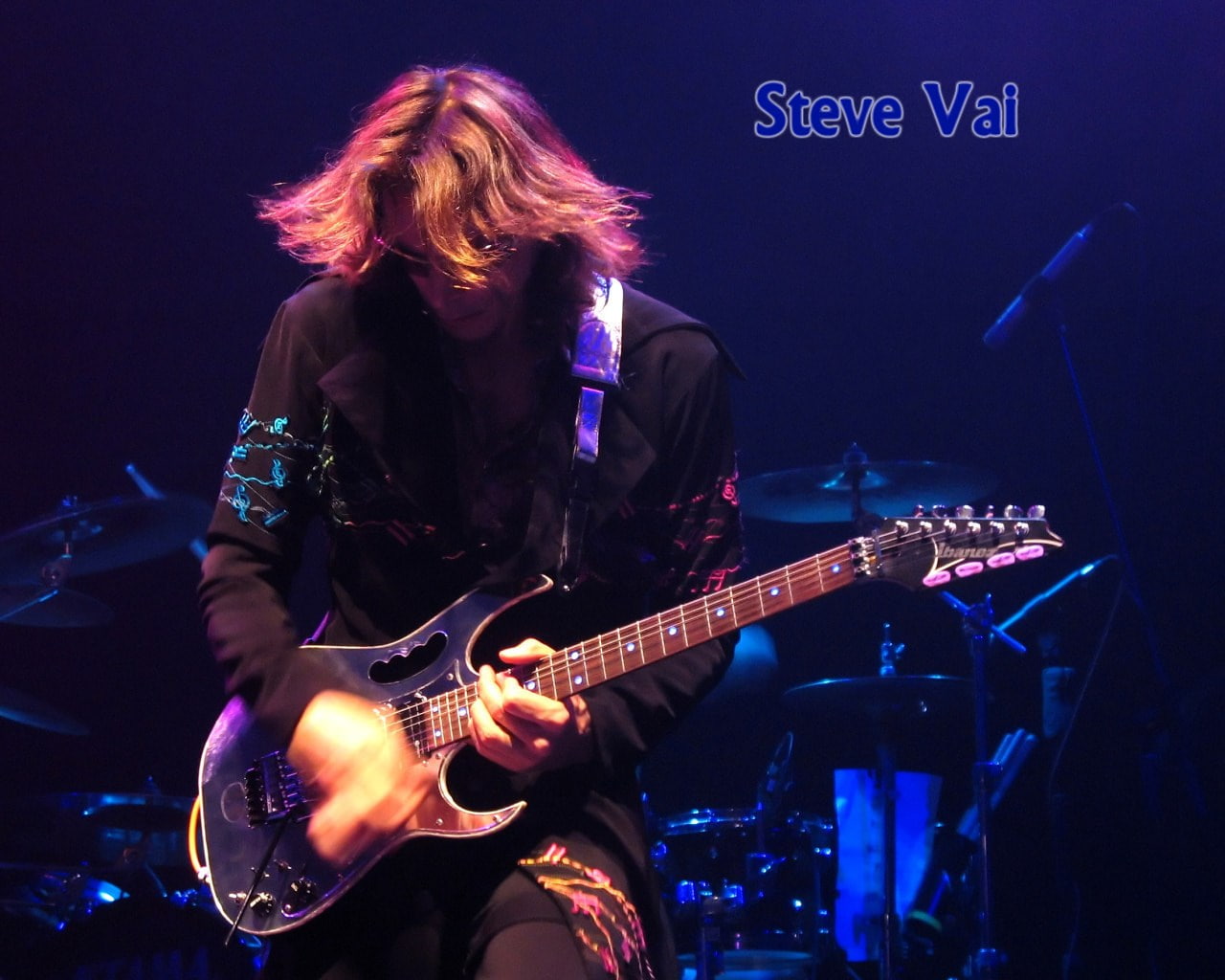 steve vai, long hair, popular music concert, real people, arts culture and entertainment, hair, musical instrument, light, guitar, music, artist, hairstyle, HD Wallpaper