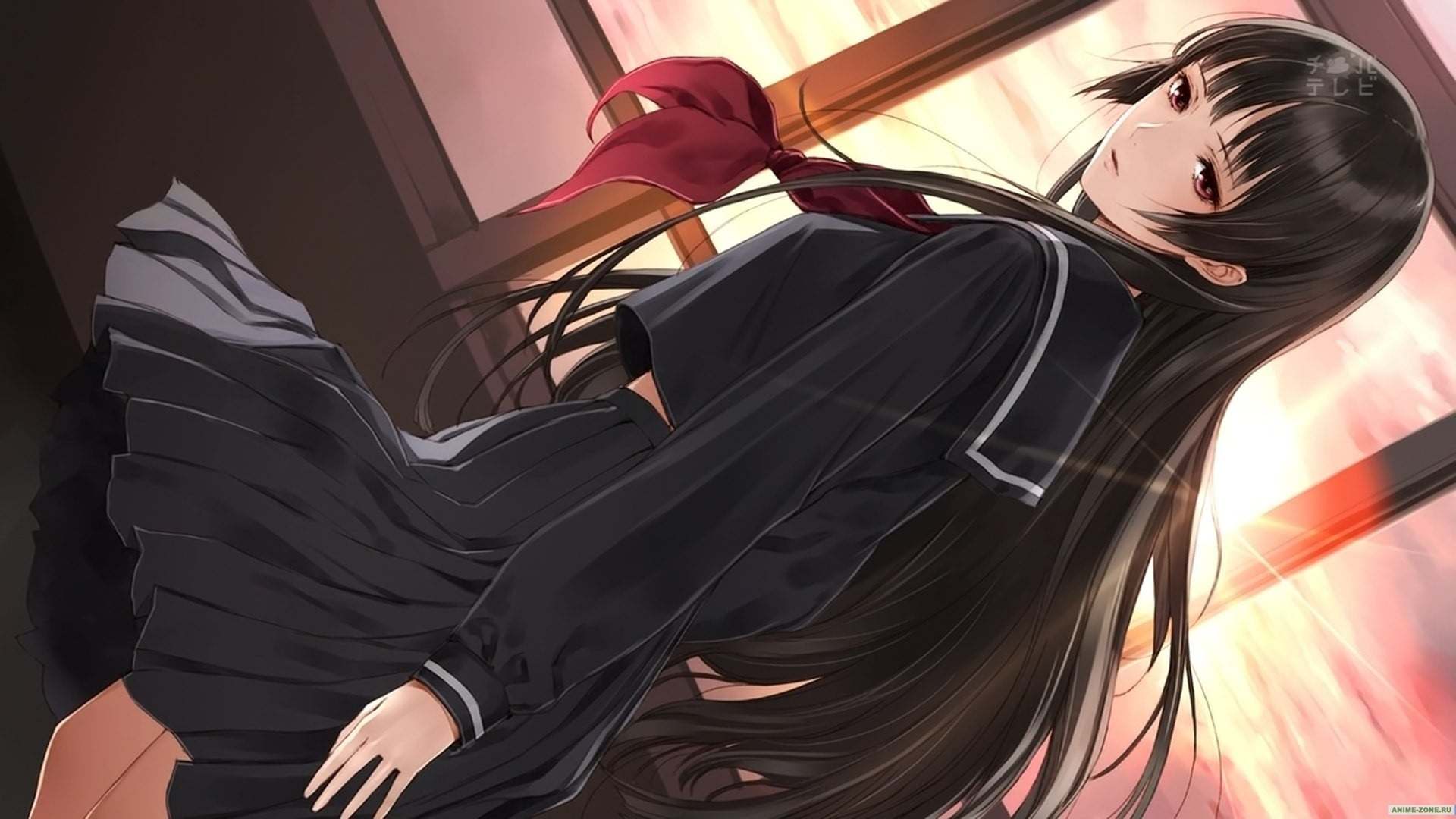 indoors, young adult, adult, sunlight, Tasogare Otome x Amnesia, hairstyle, 1080P, fashion, beautiful woman, leisure activity, women, dress, reflection, HD Wallpaper