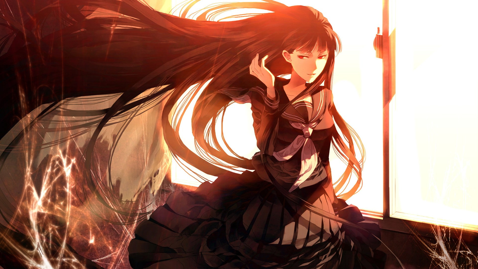 school uniform, Tasogare Otome x Amnesia, Kanoe Yuuko, 1080P, anime girls, anime, HD Wallpaper
