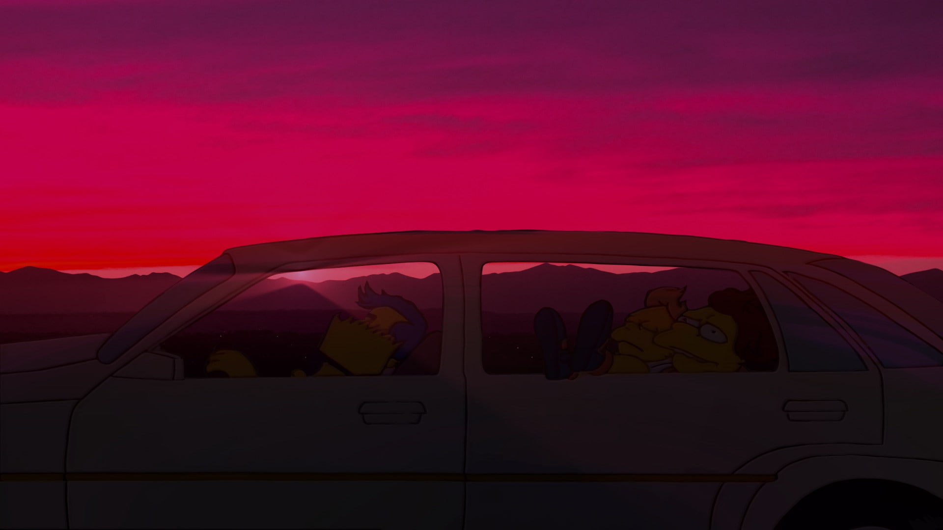 headshot, 1080P, leisure activity, people, women, The Simpsons, mode of transportation, purple, nature, men, group of people, lifestyles, land vehicle, HD Wallpaper