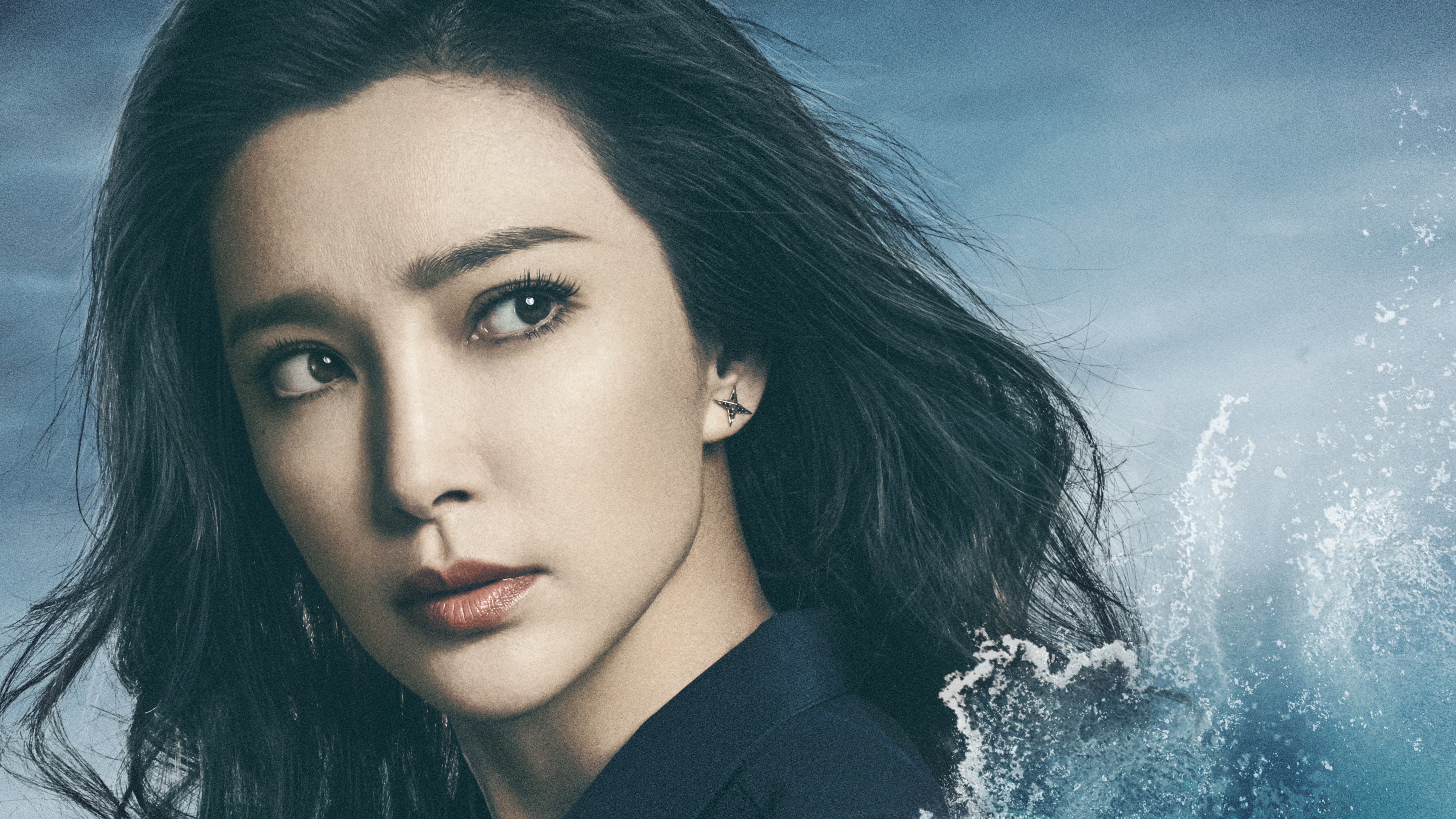 k, looking at camera, close-up, body part, women, fashion, hairstyle, beautiful woman, black hair, beauty, one person, front view, 4K, hair, Bingbing, HD Wallpaper