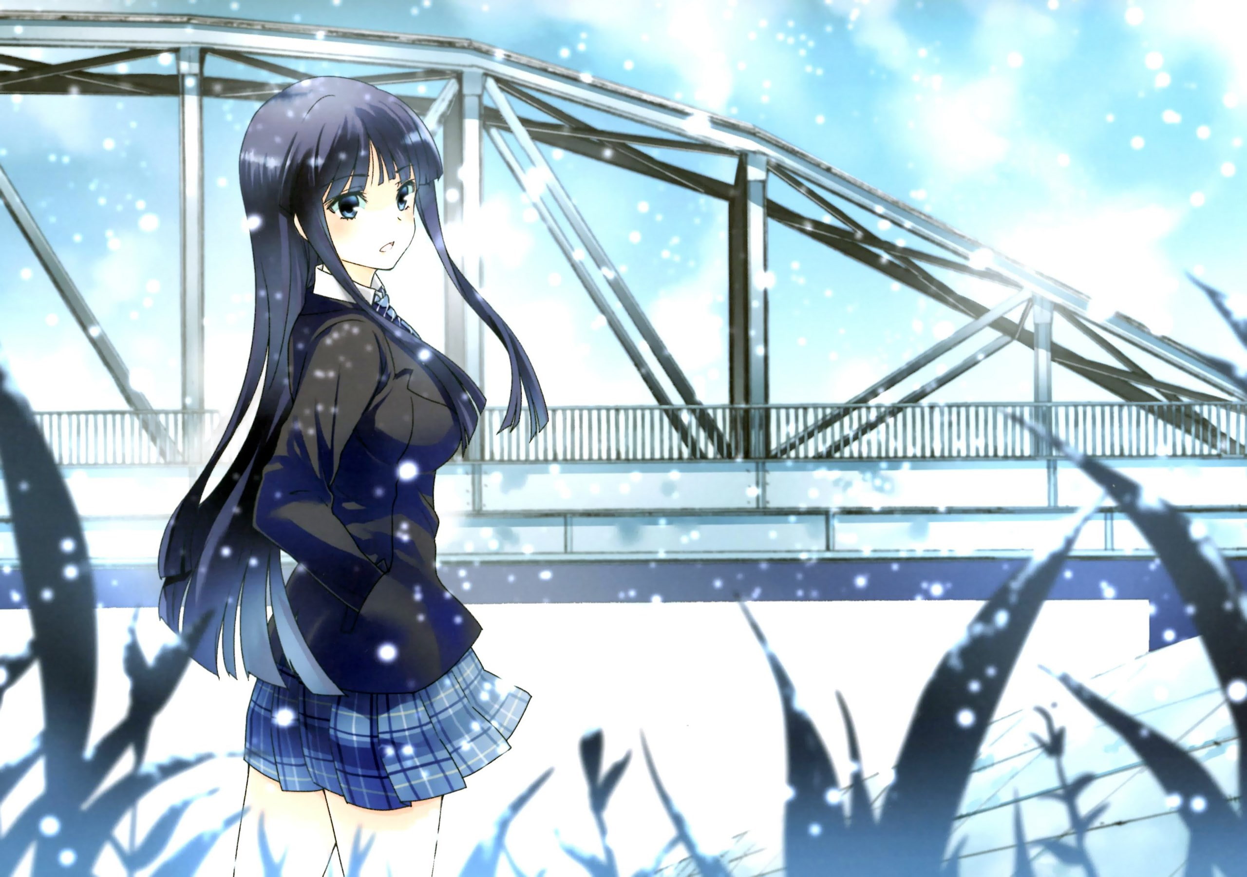 sunlight, sky, human representation, bridge - man made structure, connection, white album 2, cloud - sky, outdoors, fashion, bridge, architecture, day, HD Wallpaper