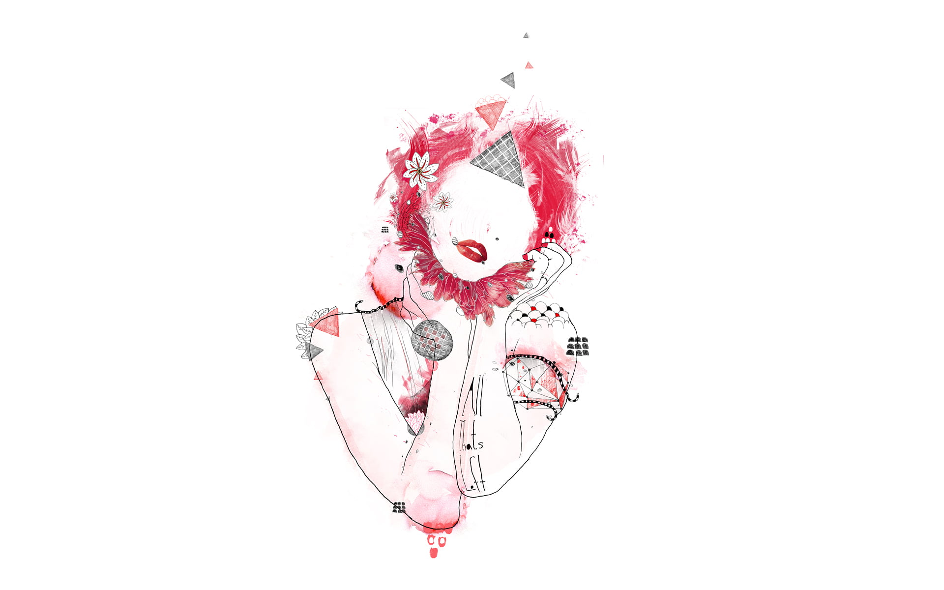 illustration, creativity, pink, no people, on a white background, heart shape, 1080P, woman, craft, stylish, silver colored, girl, cut out, white background, HD Wallpaper