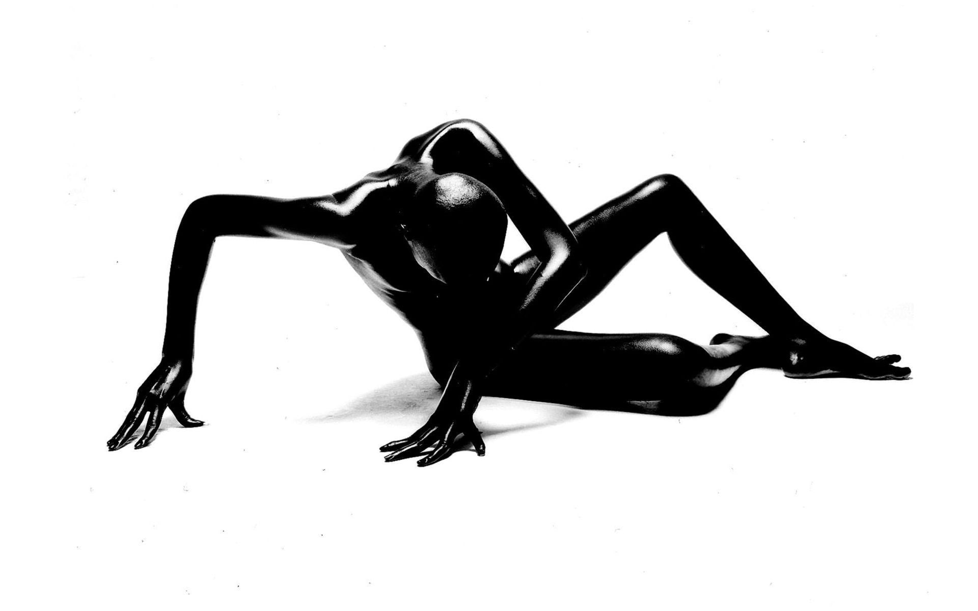 black statue, painted, 1080P, man, woman, black, background, man statue, HD Wallpaper