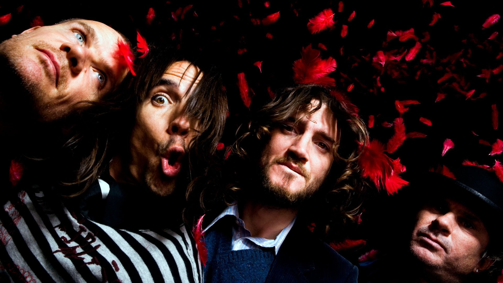 Graphics, group of people, young men, people, togetherness, adult, Red hot chili peppers, emotion, night, portrait, Surprise, nightlife, party - social event, HD Wallpaper