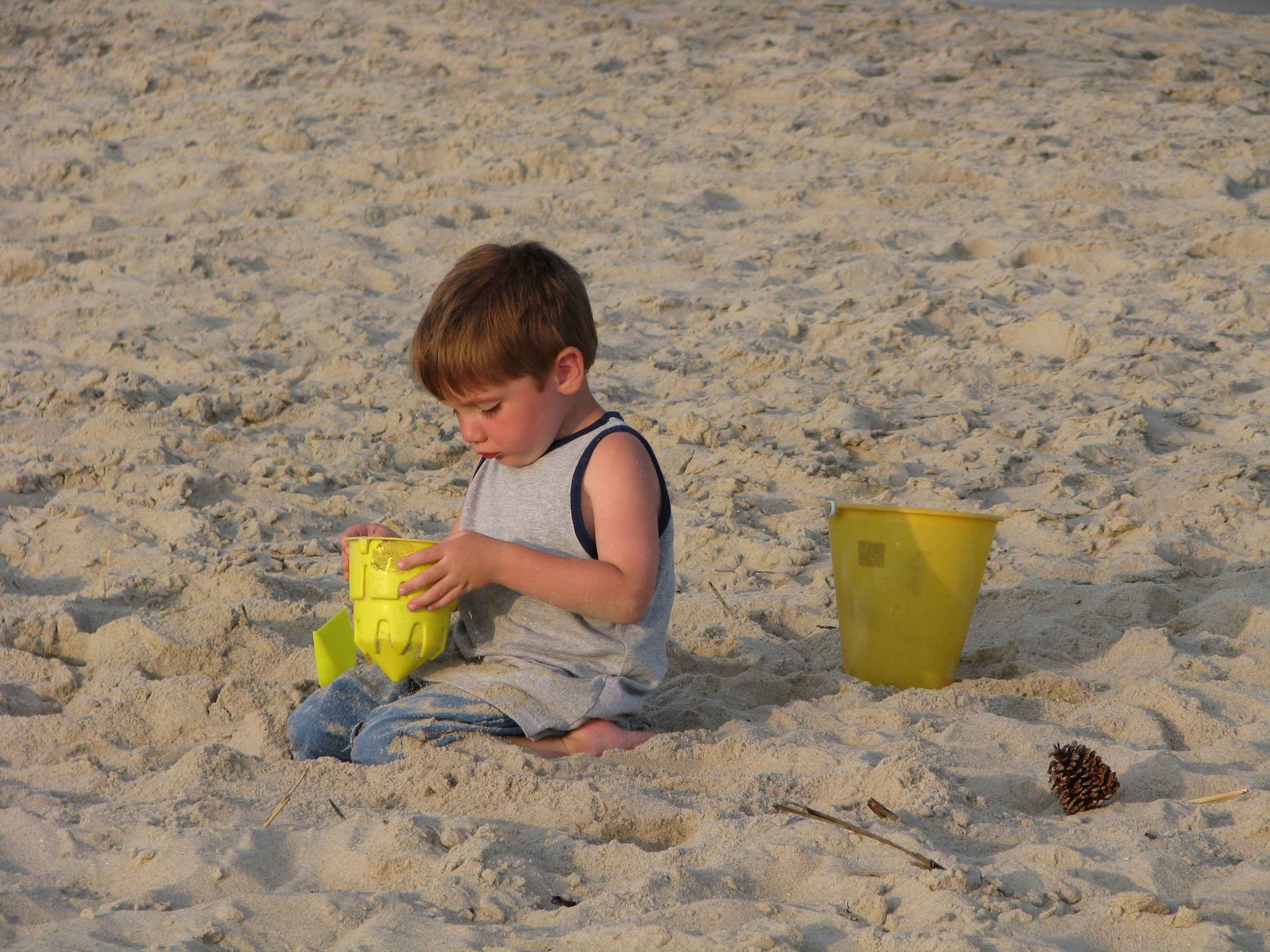 playing, Boy, toy, Sand, males, children, Castle, childhood, Building, outdoors, kids, men, full length, people, sand pail and shovel, children only, container, HD Wallpaper