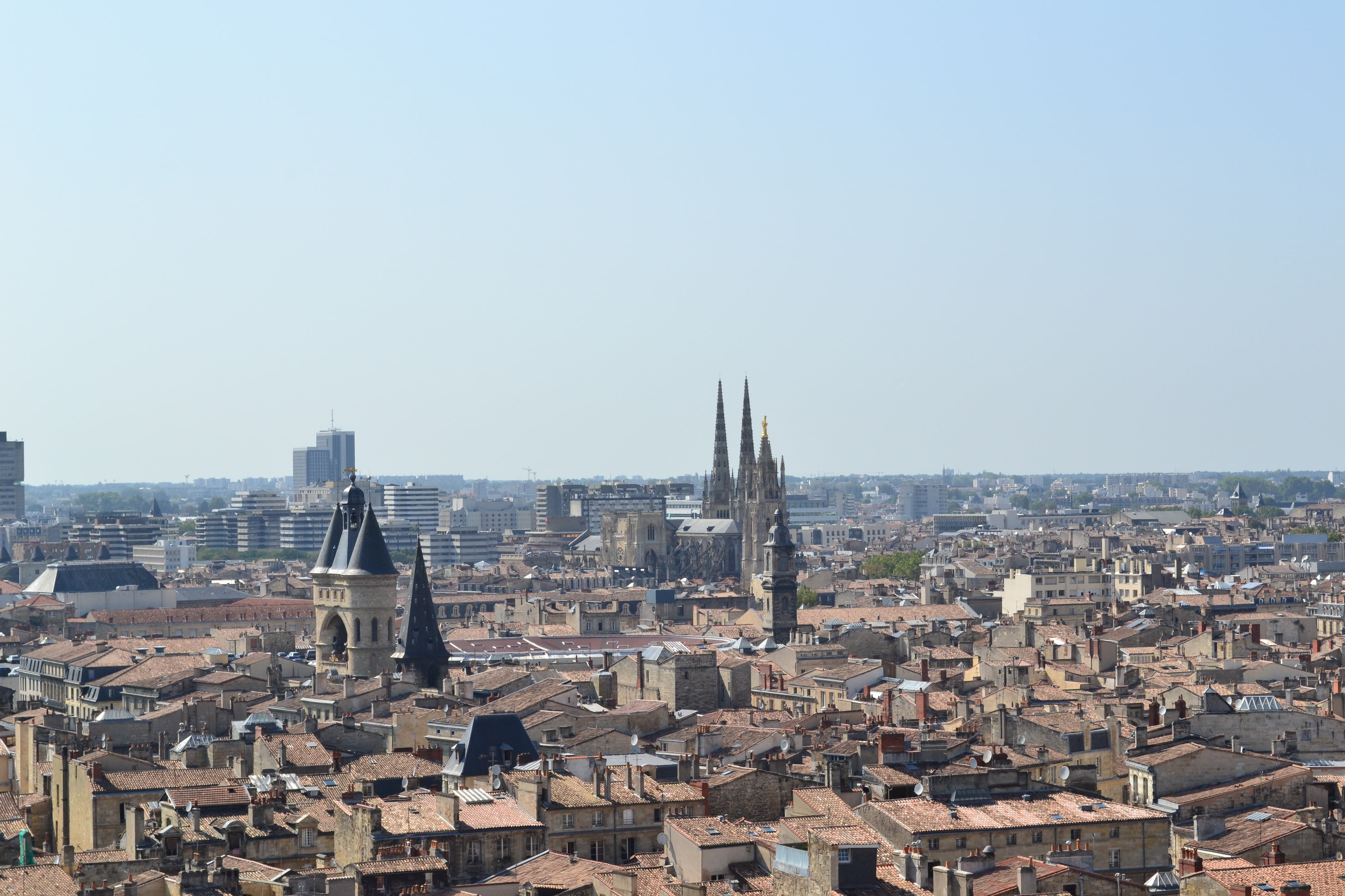 bordeaux, city, copy space, france, building, clear sky, roof, large bell, building exterior, office building exterior, nature, residential district, aerial, HD Wallpaper