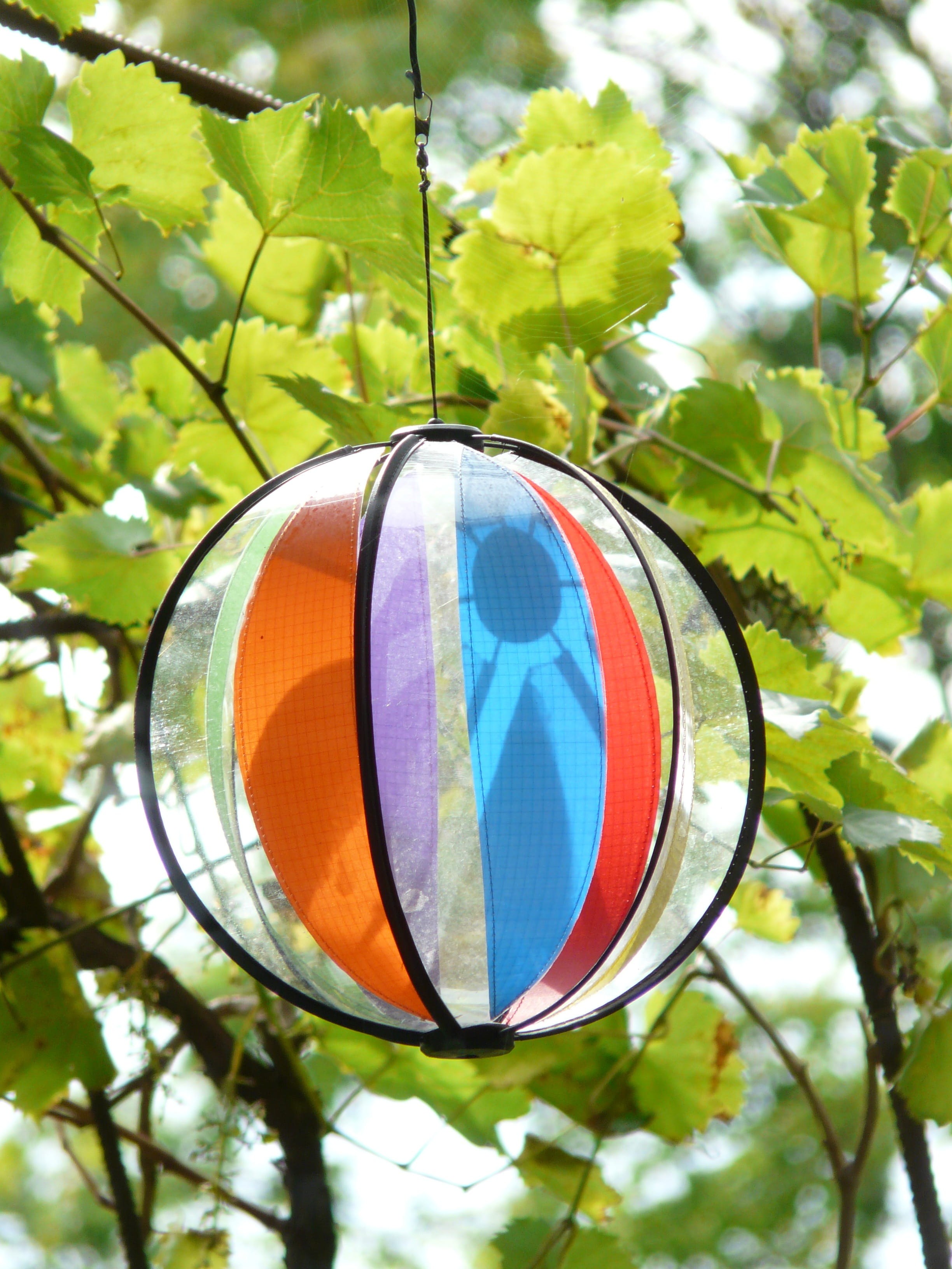 garden, sphere, plant, wind, toys, decoration, close-up, glass - material, circle, rotation, turn, nature, wind power, multi colored, gartendeko, fixing, Phone HD Wallpaper