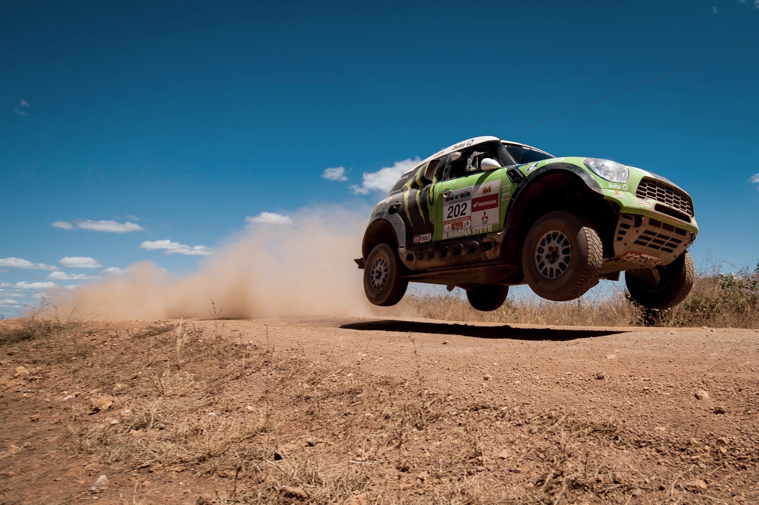In the air, Rally, Dakar, Speed, 1080P, MINI, Mini Cooper, The sky, X-raid, Flies, HD Wallpaper