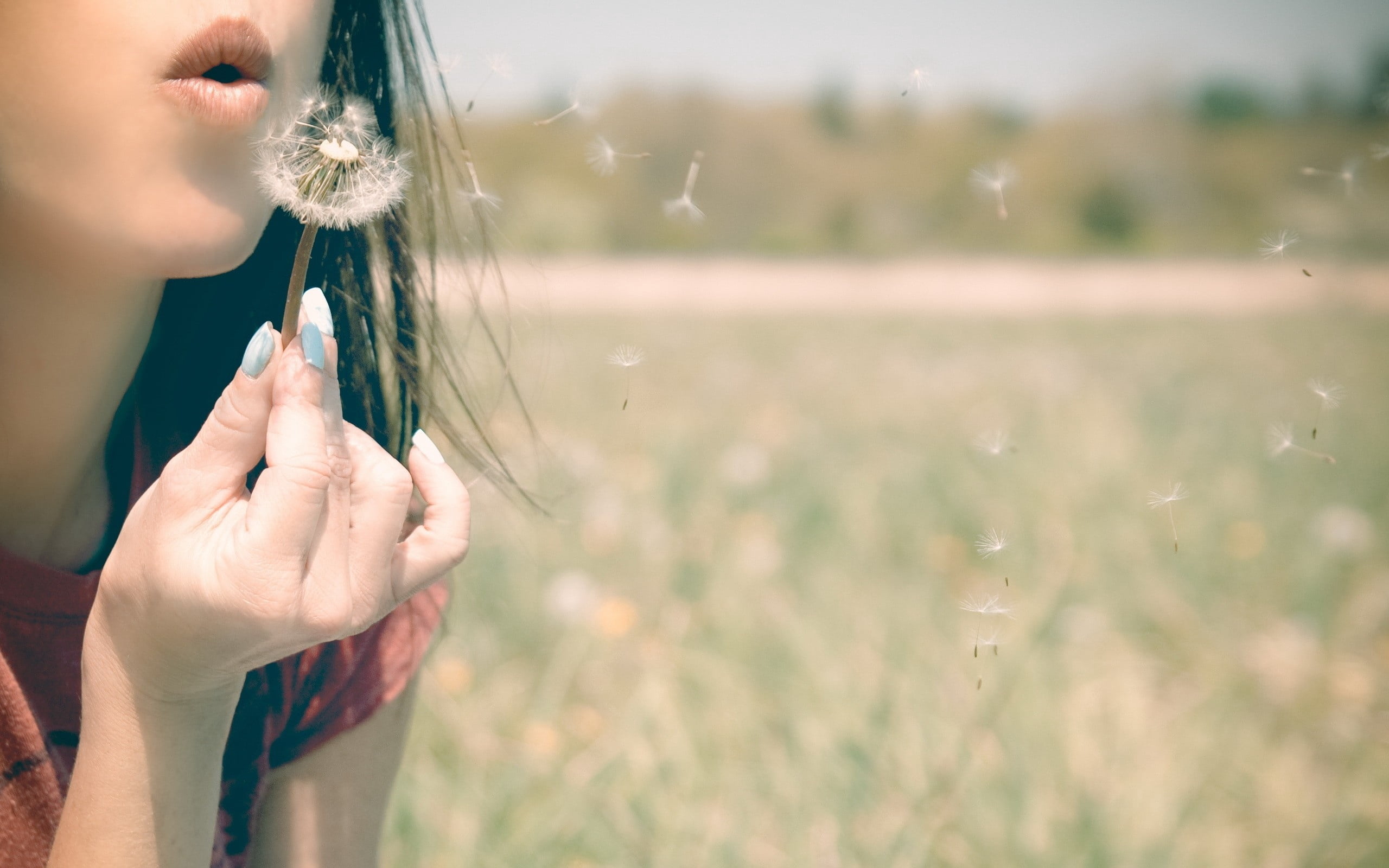 body part, human Face, human body part, beautiful, young women, day, sunlight, hand, land, flower, girl, beauty In Nature, lips, breath, leisure activity, HD Wallpaper
