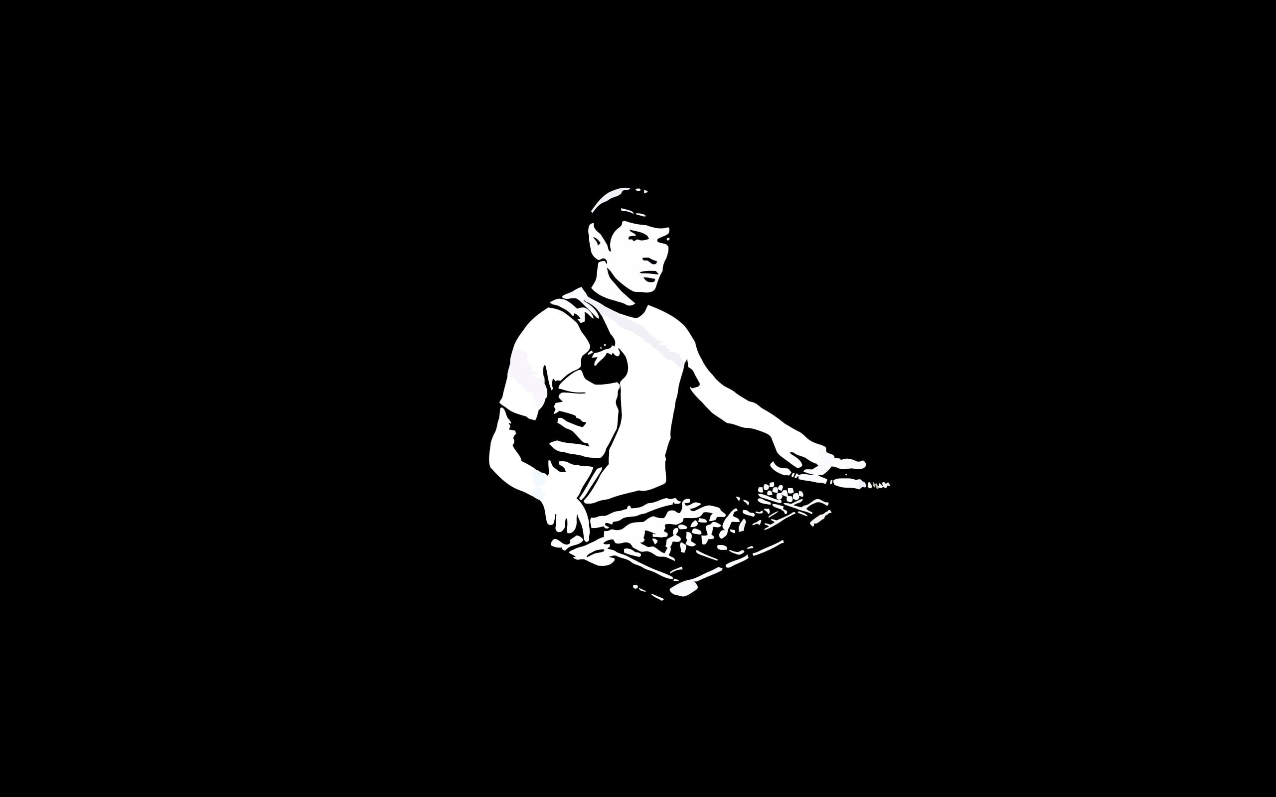 indoors, athlete, leisure activity, studio shot, competition, cut out, running, black Color, dj, black And White, 2K, muscular Build, installation, one Person, HD Wallpaper