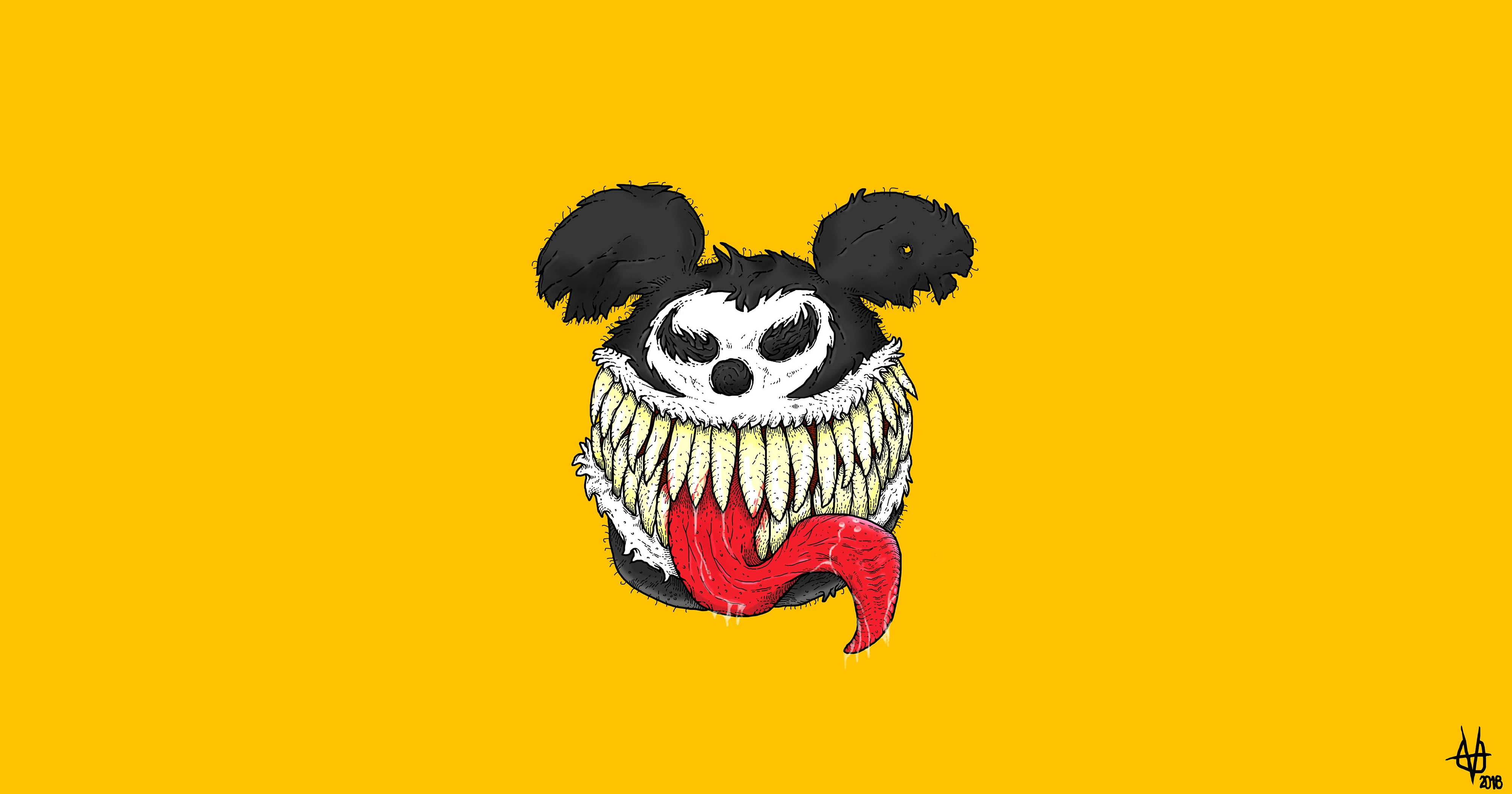 4K, Illustration, Venom, Characters, We are Venom..., Guillermo Verdun, by Guillermo Verdun, Mickey Mouse, HD Wallpaper
