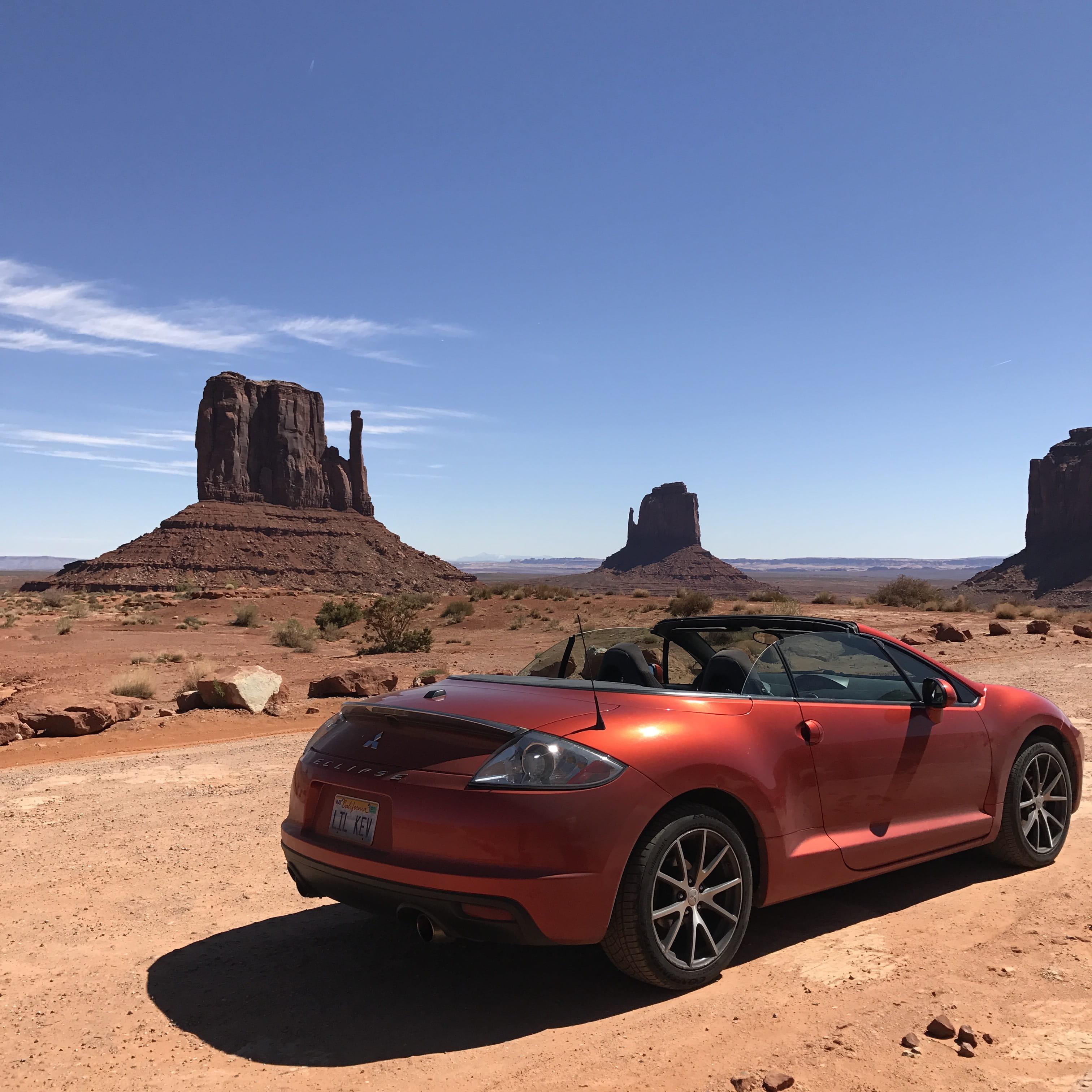 2K, beauty in nature, land, mode of transportation, desert, rock, travel, motor vehicle, sunlight, convertible, non-urban scene, united states, no people, Phone HD Wallpaper