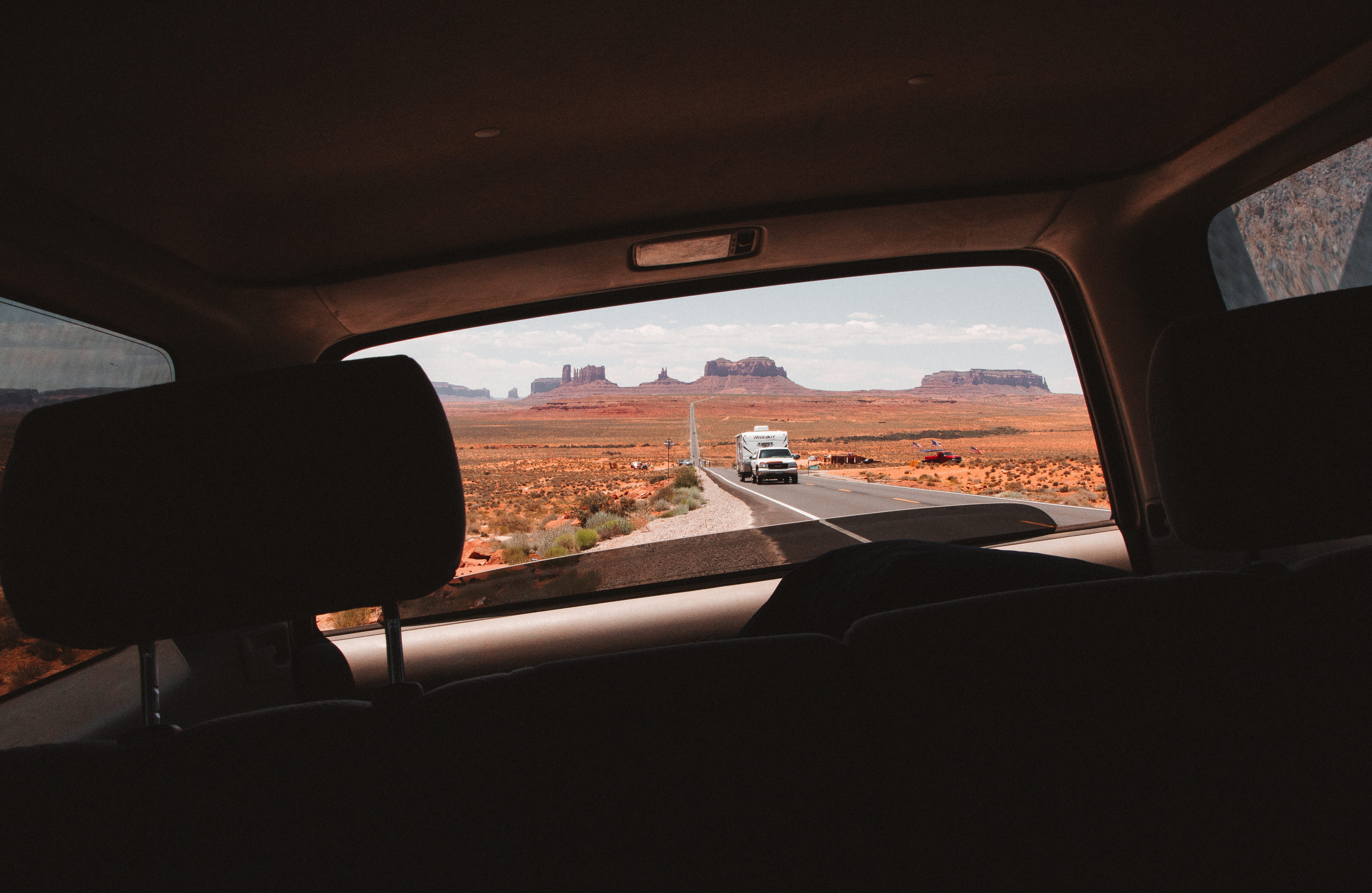 car, utah, oljato-monument valley, united states, sky, nature, highway, travel, on the move, road, glass - material, vehicle interior, 4K, neature, driving, HD Wallpaper