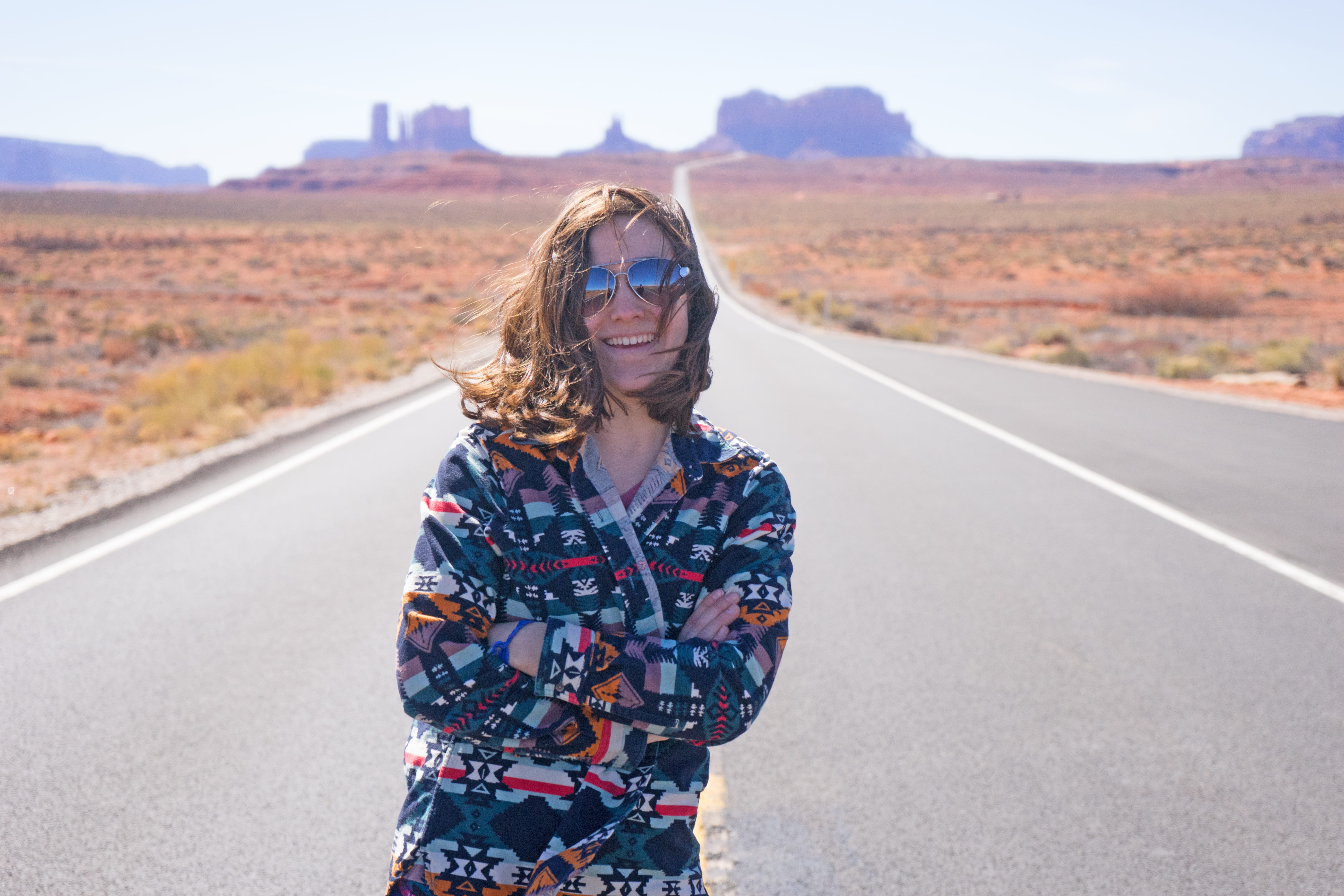 front view, desert, monument valley, marking, real people, sunshine, transportation, southwest us, lifestyles, casual clothing, utah, wanderlust, standing, HD Wallpaper