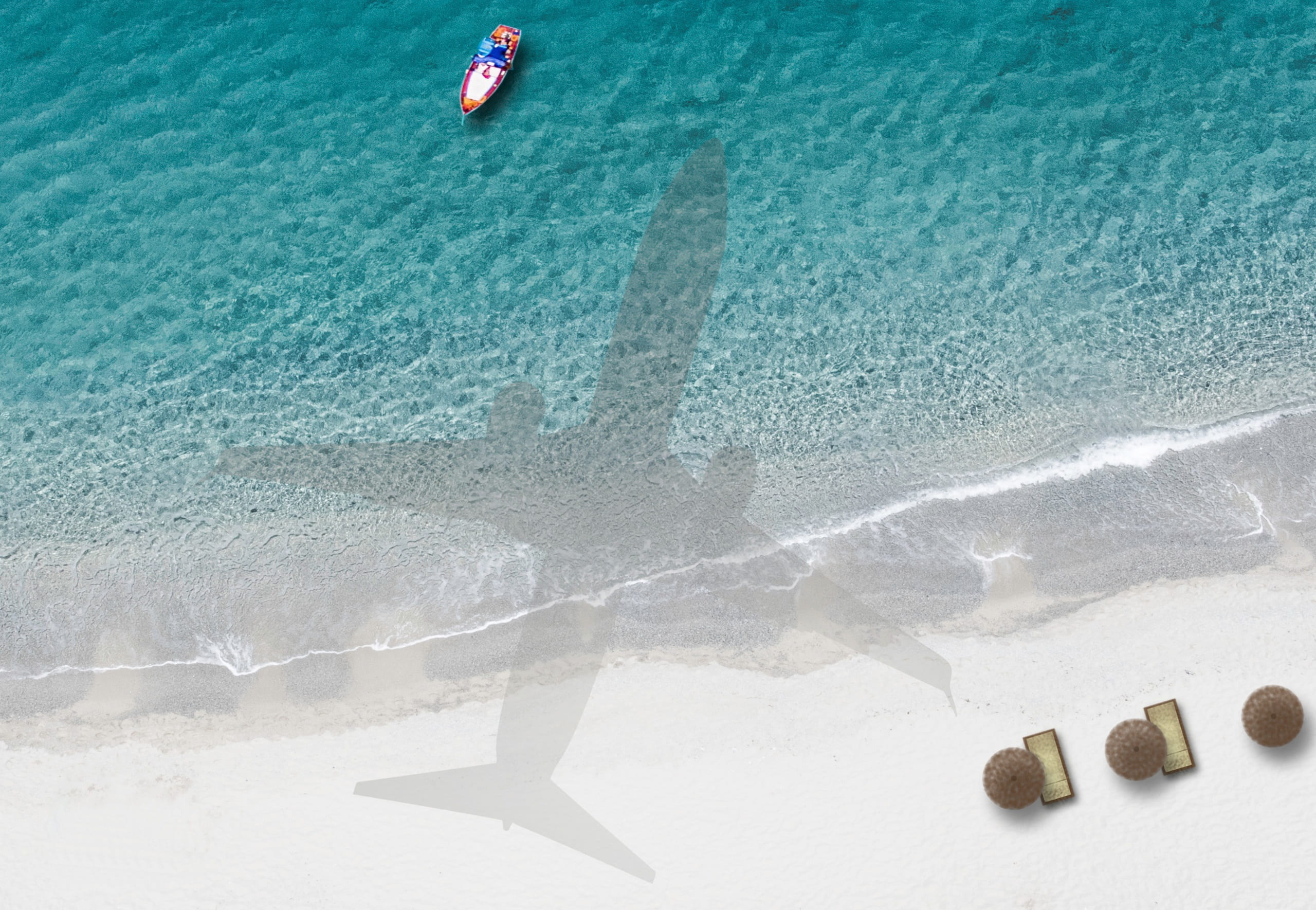 real people, holiday, silhouette, summer, turquoise, water, sunlight, nature, beach, 2K, shadow, aircraft, beauty in nature, beachside, day, leisure activity, HD Wallpaper