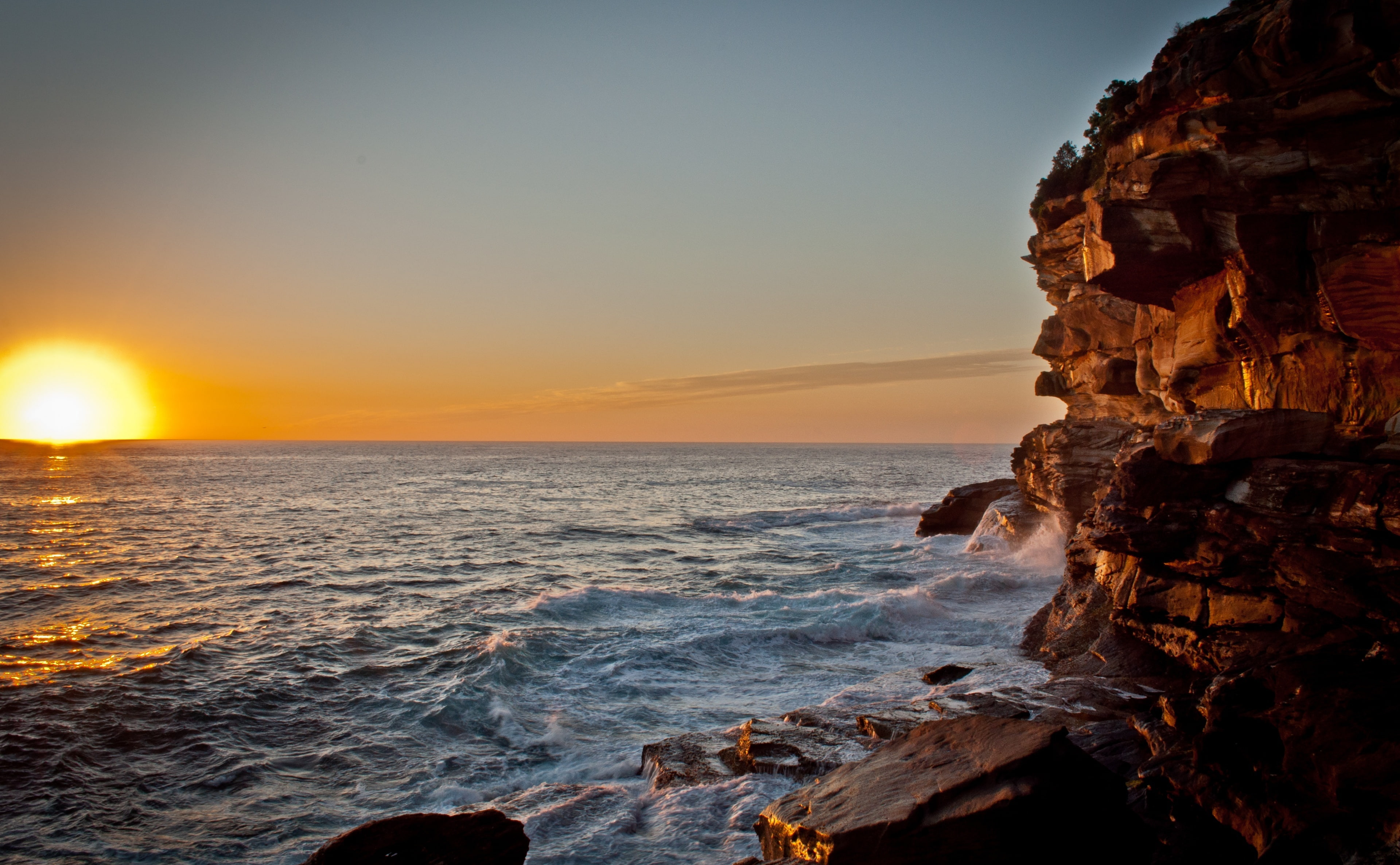 Bronte, tranquility, wales, beauty in nature, horizon over water, nature, tranquil scene, rock - object, Oceania, Sydney, scenics - nature, Australia, water, HD Wallpaper