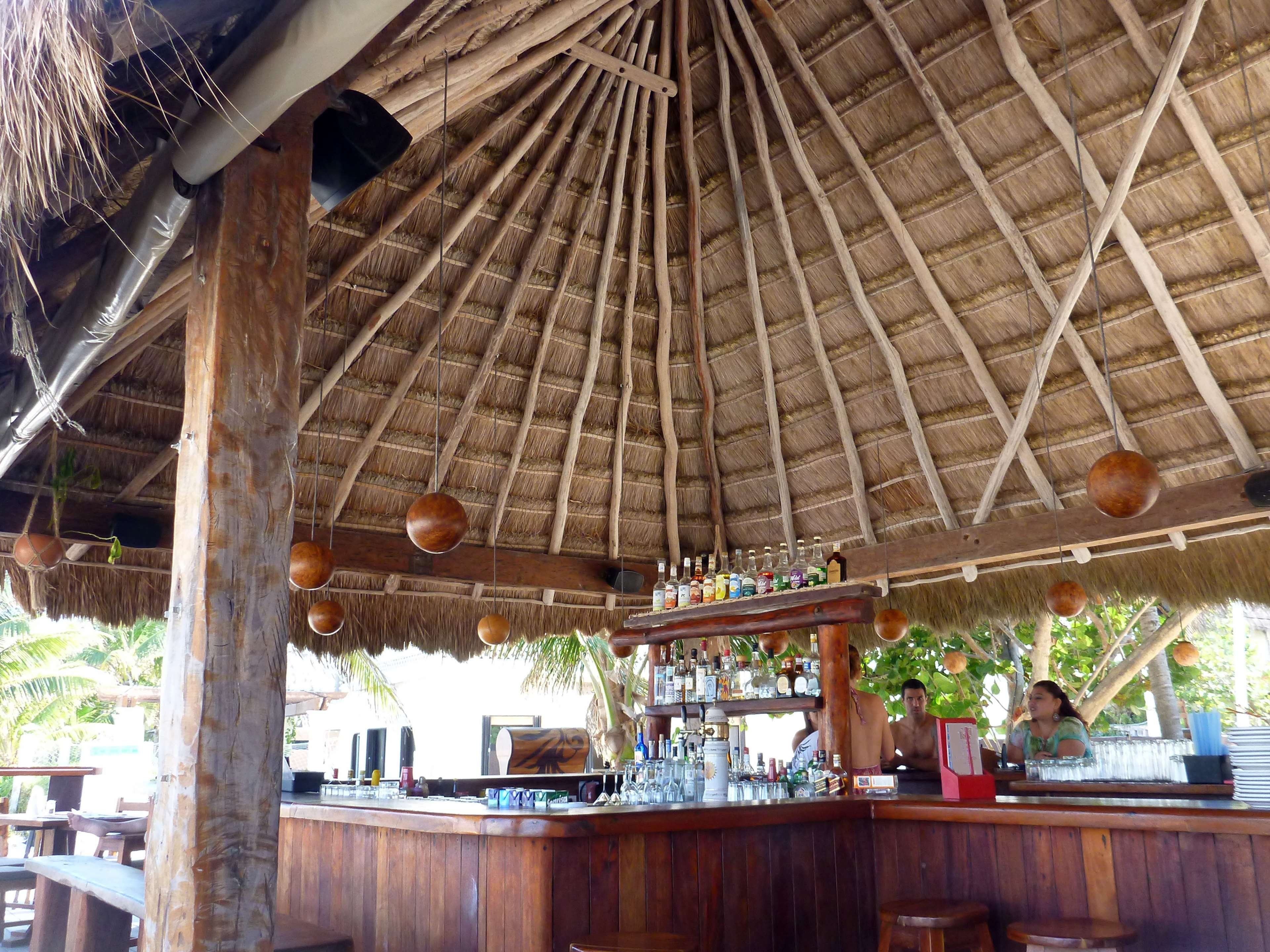 business, built structure, restaurant, architecture, refreshment, bar, low angle view, ceiling, cabana, sunlight, day, wood - material, mexican, thatched roof, HD Wallpaper