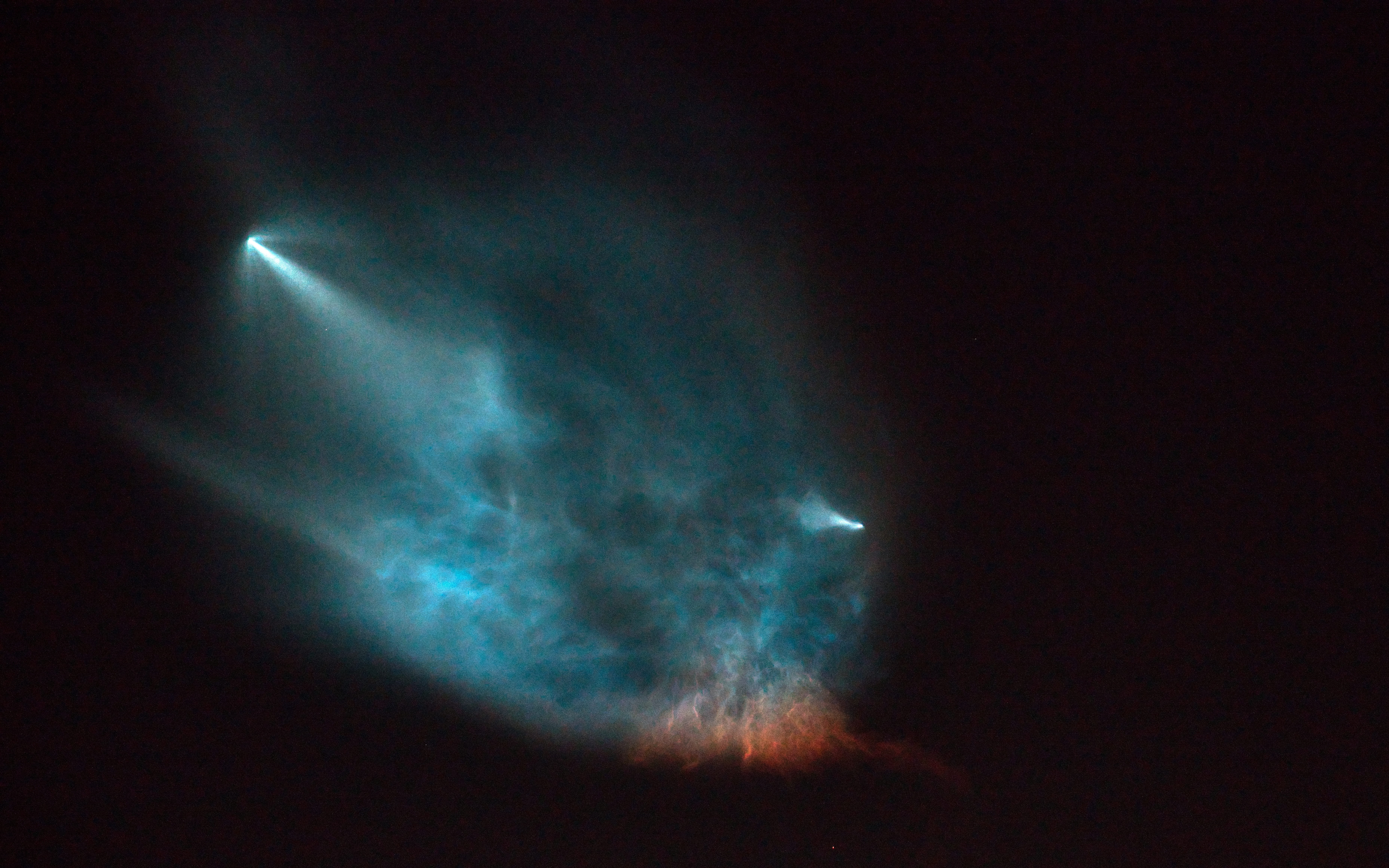 sky, abstract, motion, paranormal, no people, tranquility, night, launch, mystery, black background, dark, satellite, spacex, beauty in nature, illumination, HD Wallpaper