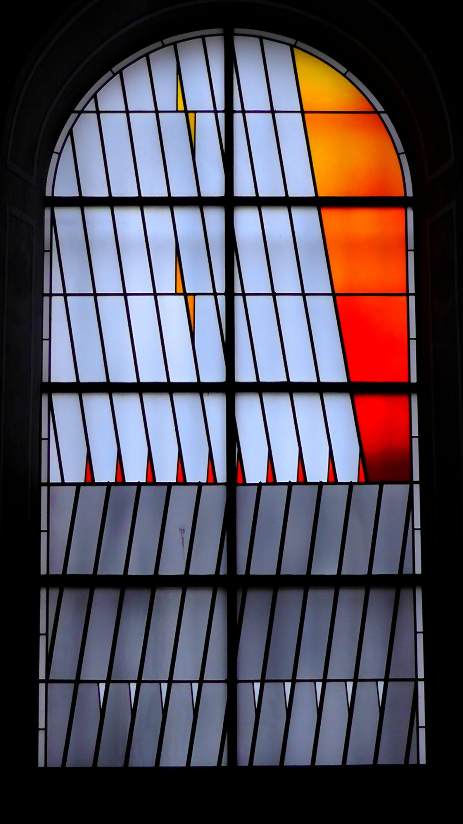 skylight, color, pattern, glass window, transparent, building, metal, sunlight, 2K, grid, built structure, yellow, fixed erg las, ceiling, Church Window, Phone HD Wallpaper