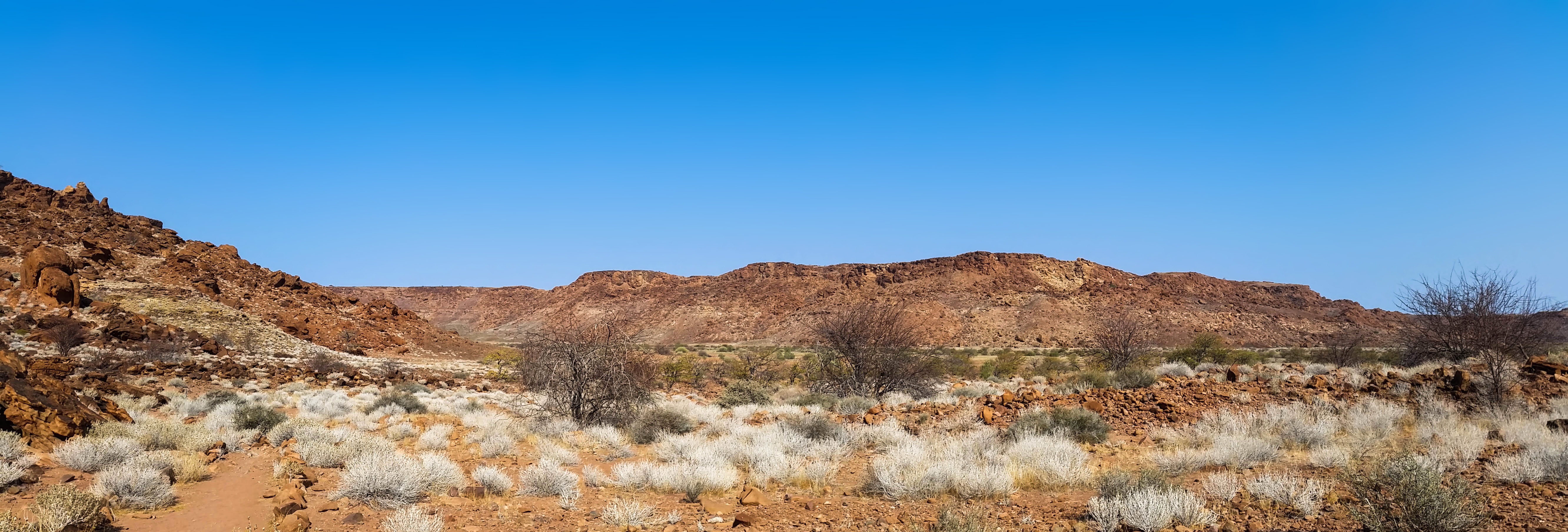 dry, desert, environment, non-urban scene, heiss, climate, karg, outdoors, 5K, blue, clear sky, land, no people, scenics - nature, plant, africa, rock - object, HD Wallpaper