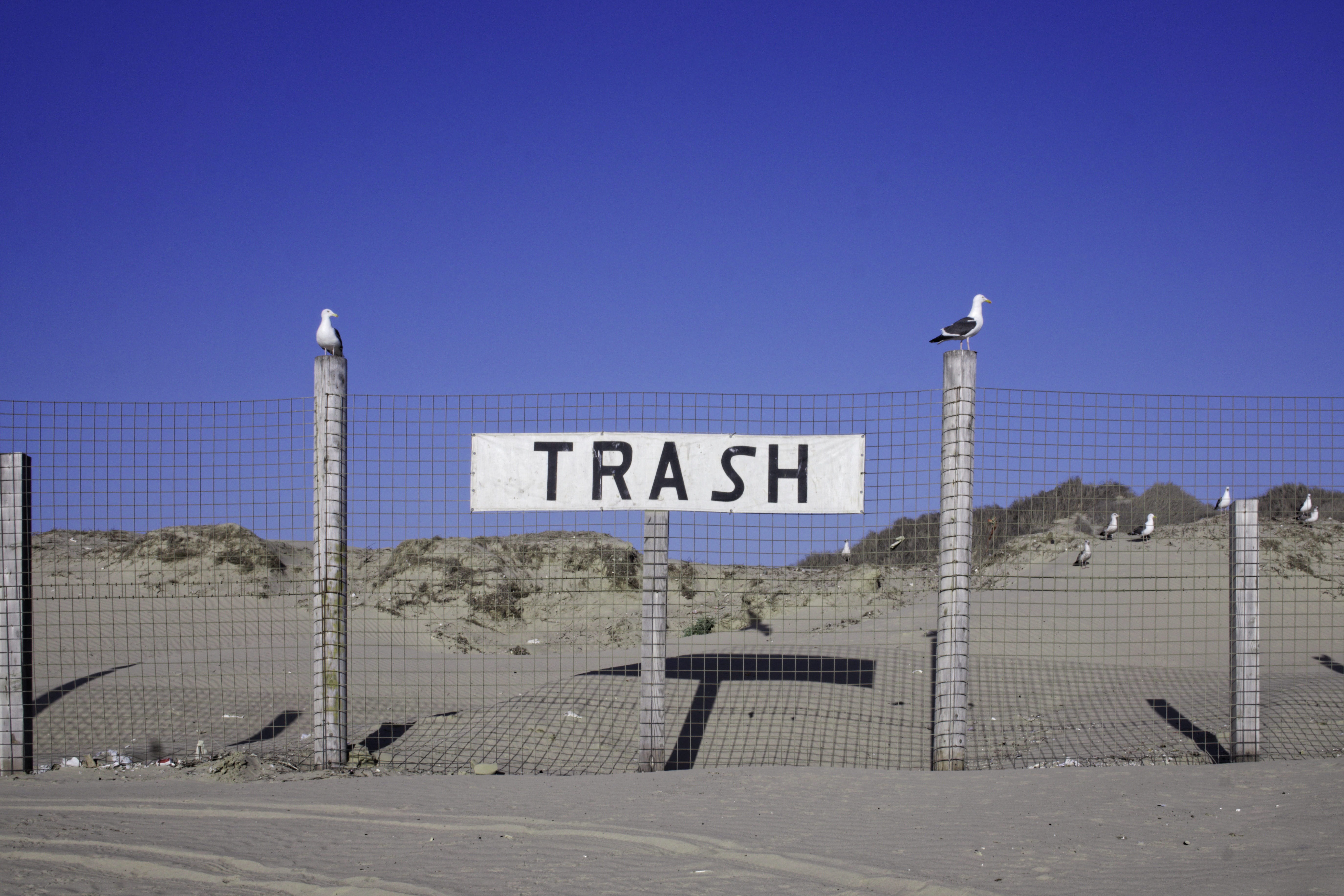 boundary, garbage, safety, pacific dunes, gate, no people, law, trash, blue, aggression, text, beach, sunny, architecture, tourism, security, prison, wire, HD Wallpaper