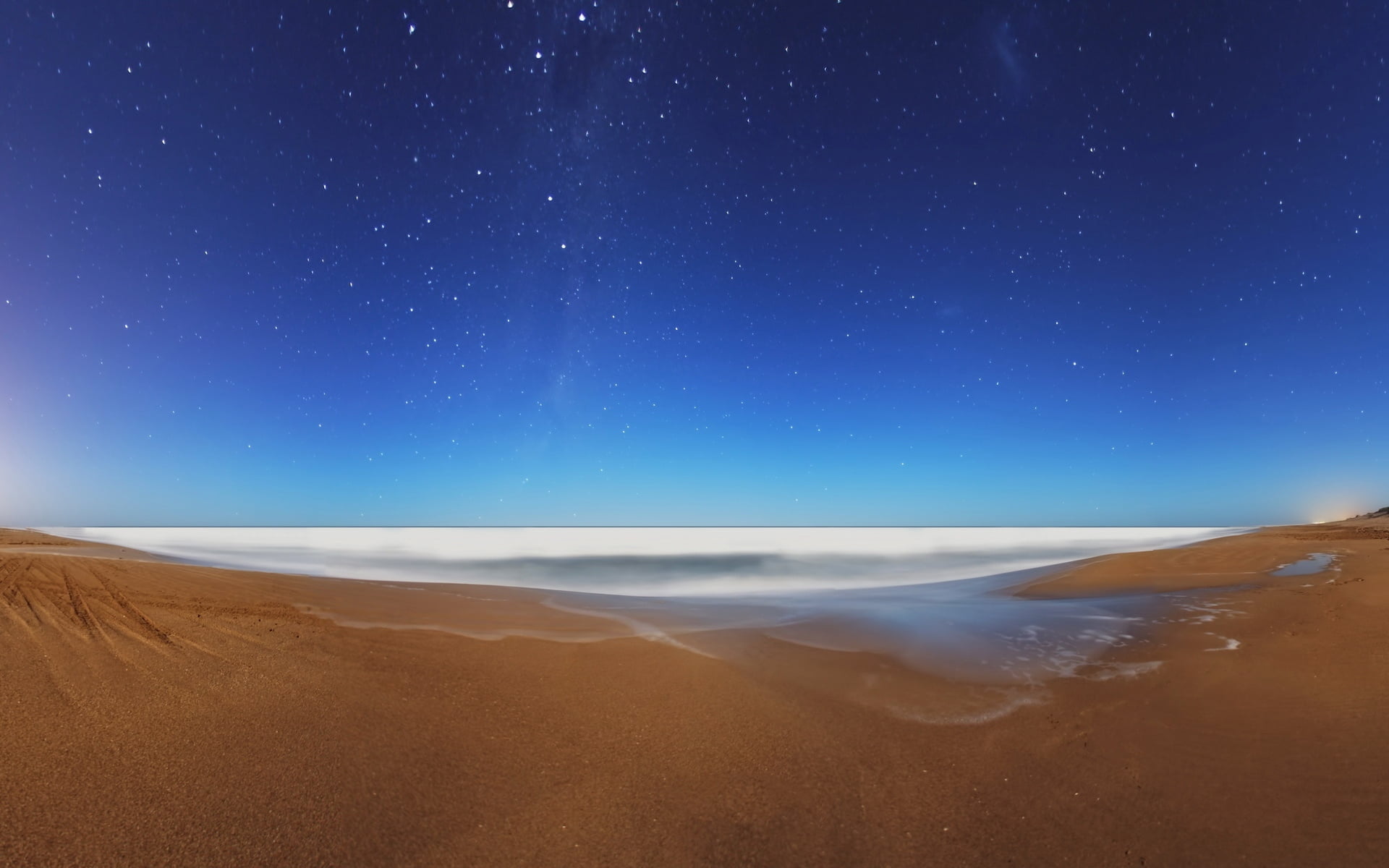 line, stars, beach, milky Way, planet - Space, tranquil scene, exploration, no People, arid climate, horizon, waves, outdoors, desert, travel, landscape, HD Wallpaper