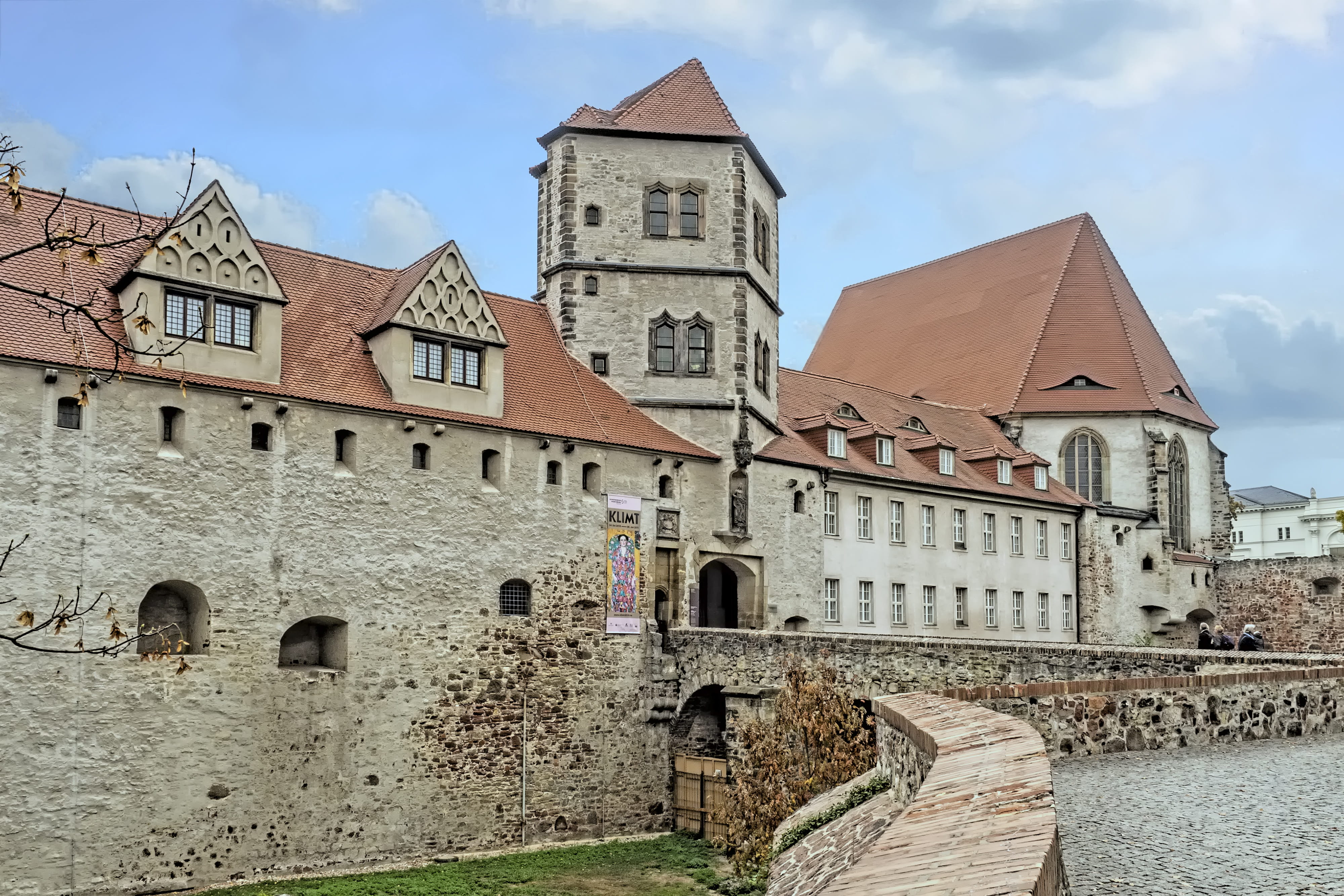 window, day, city, places of interest, building exterior, museum, moritz castle, the past, late gothic, clock, tower, sky, 4K, hall, architecture, built structure, HD Wallpaper