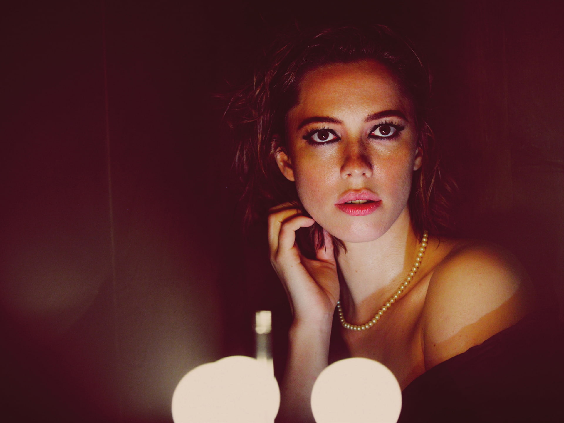 Guy Aroch, photographer, photoshoot, Malibu, hairstyle, 1080P, Rebecca Hall, twilight, makeup, look, journal, actress, HD Wallpaper