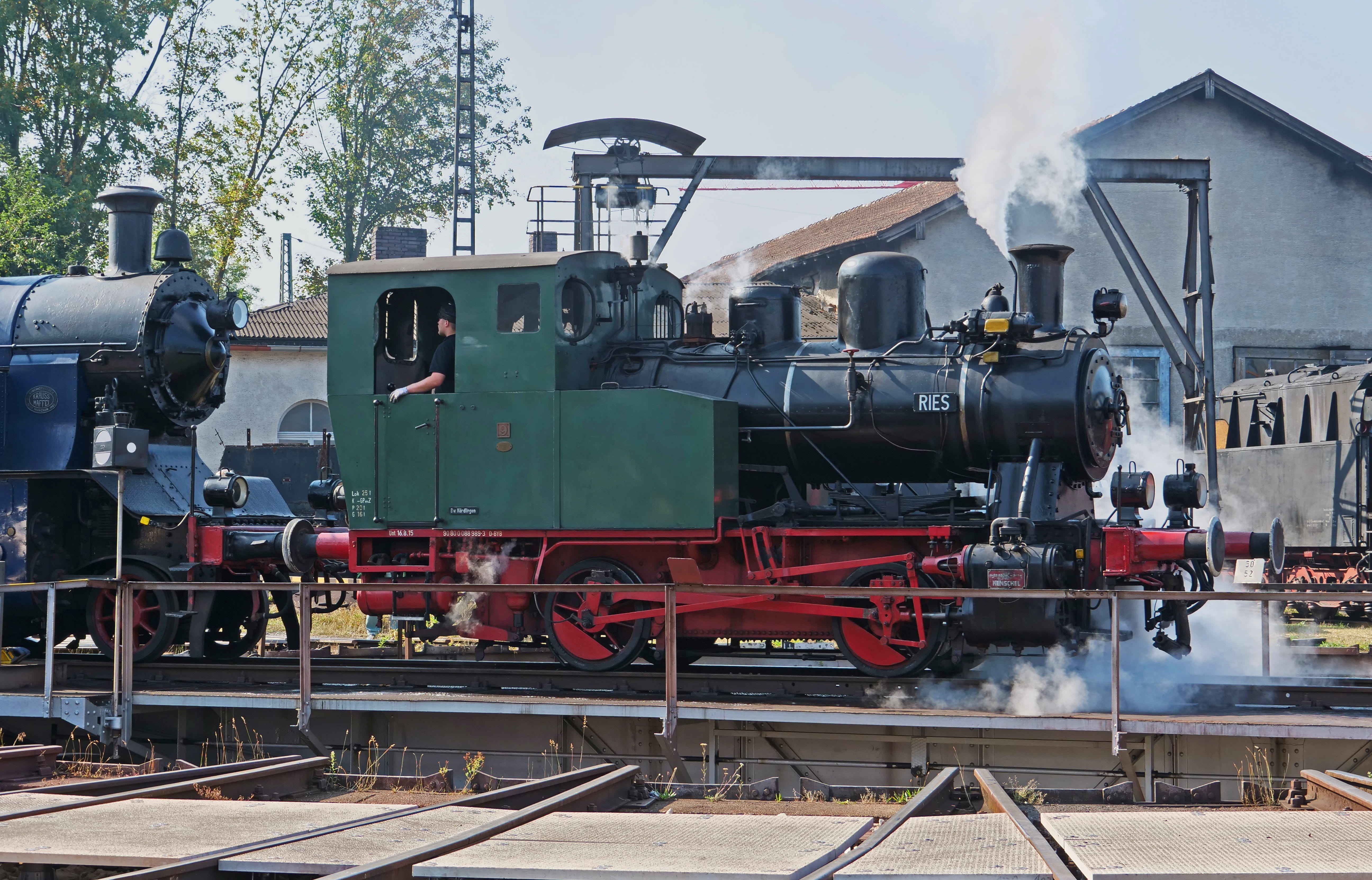day, rail transportation, building exterior, nördlingen, train - vehicle, steam train, nostalgia, mode of transportation, transportation, hub, bock crane, HD Wallpaper