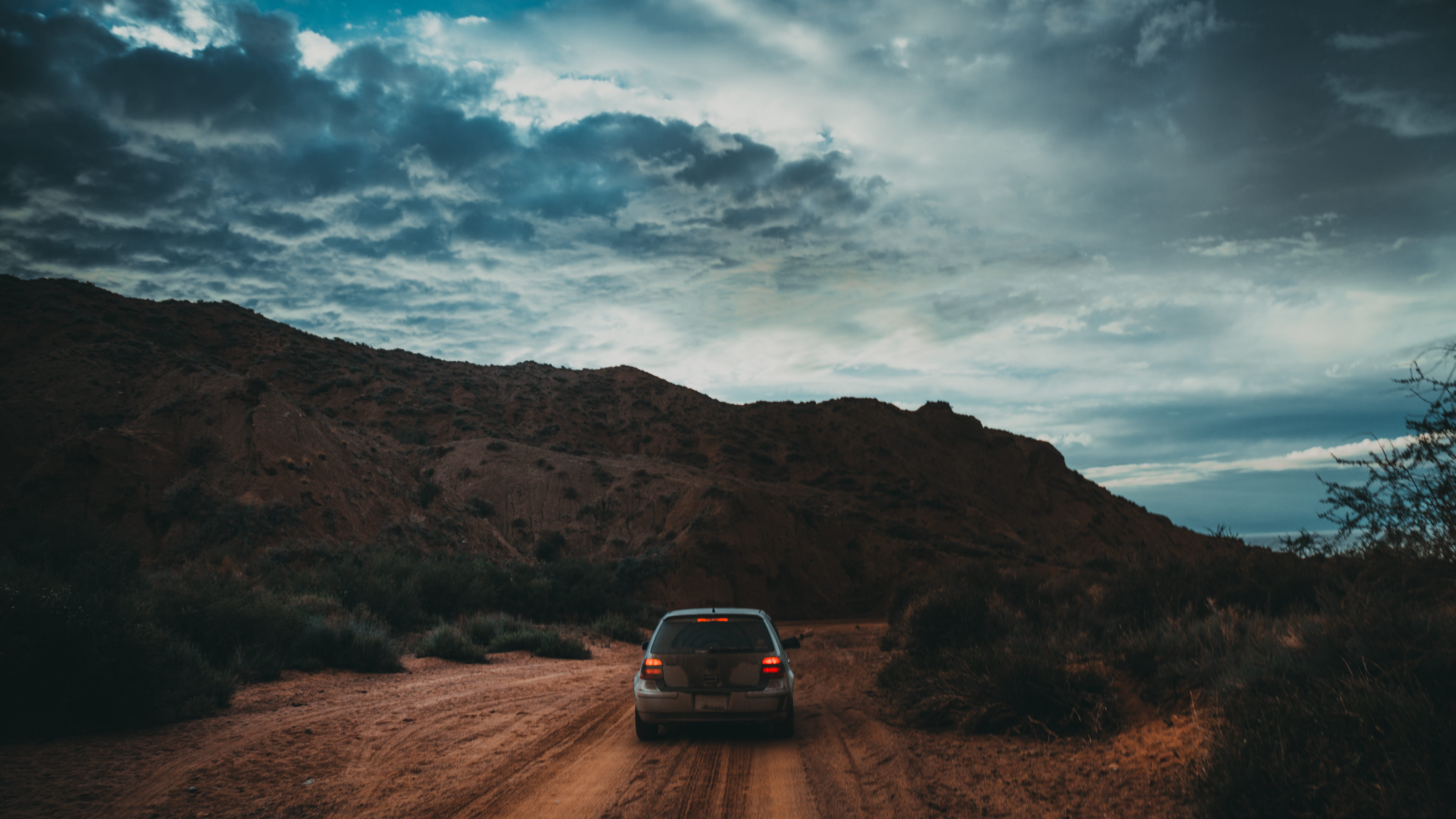 outdoors, brown, vehicle, travel, roadtrip, no people, sky, landscape, driving, motor vehicle, land, иссыкуль, environment, car, near, mountain range, mode of transportation, HD Wallpaper