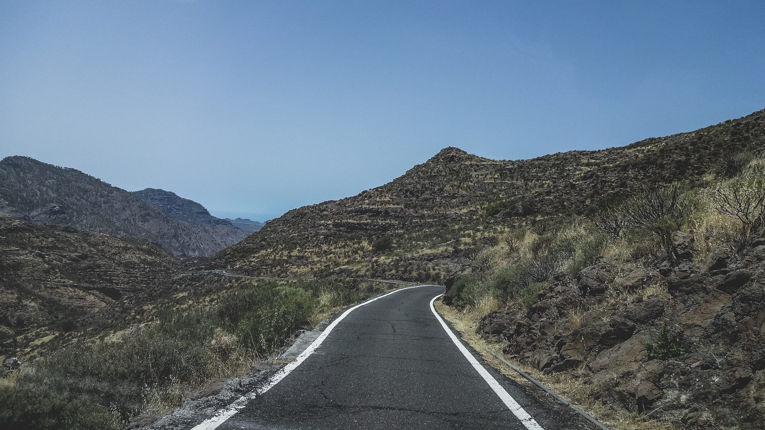 gran canaria, minimal, environment, nature photography, geology, tranquility, mountain, digital prints, clear sky, sky, scenics - nature, outdoors, travel, HD Wallpaper