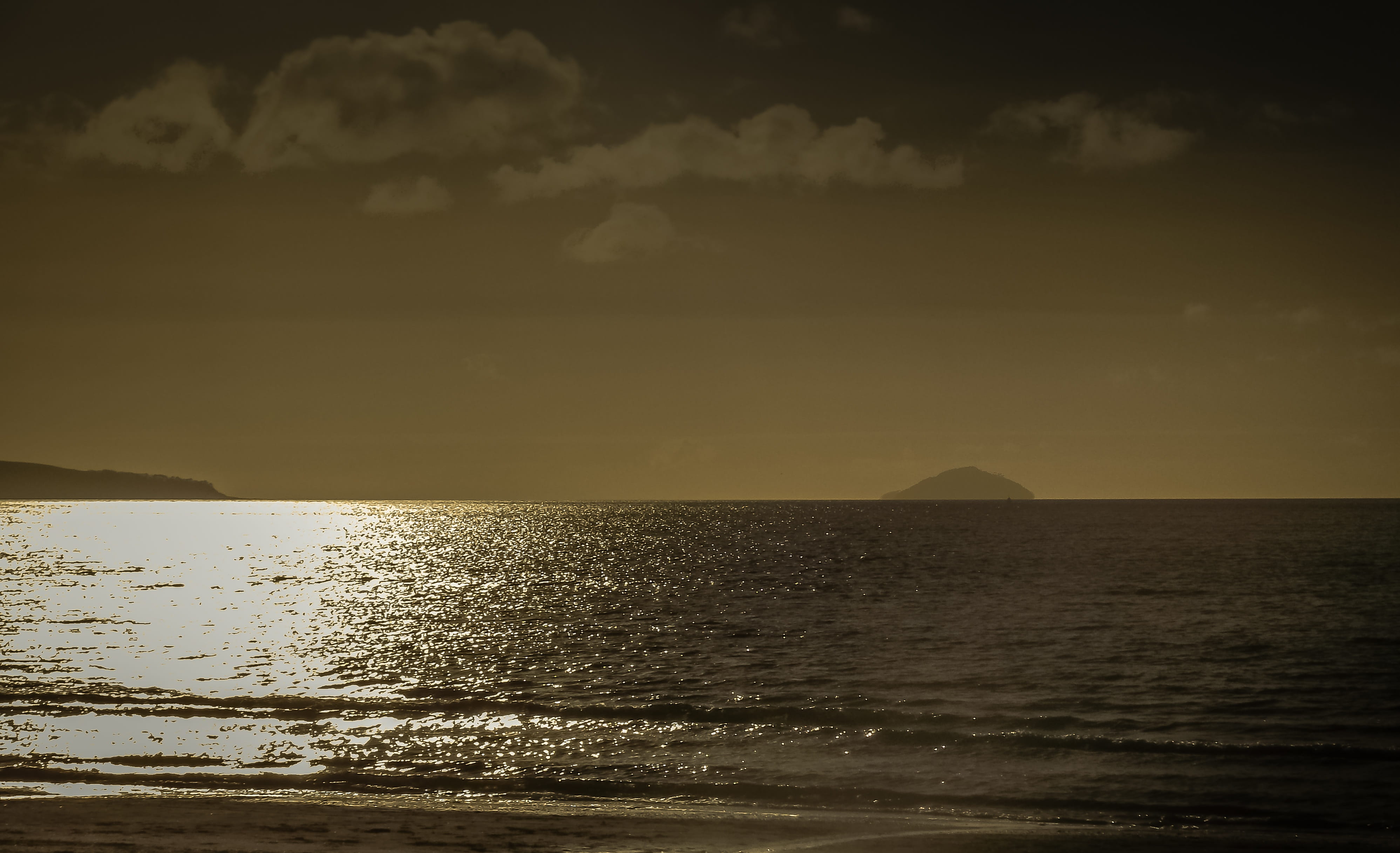 cloud - sky, Britain, Beauty, scenery, ayr, view, scottish, Background, outdoors, beach, nature, scenics, island, water, non-urban scene, tranquility, sea, HD Wallpaper