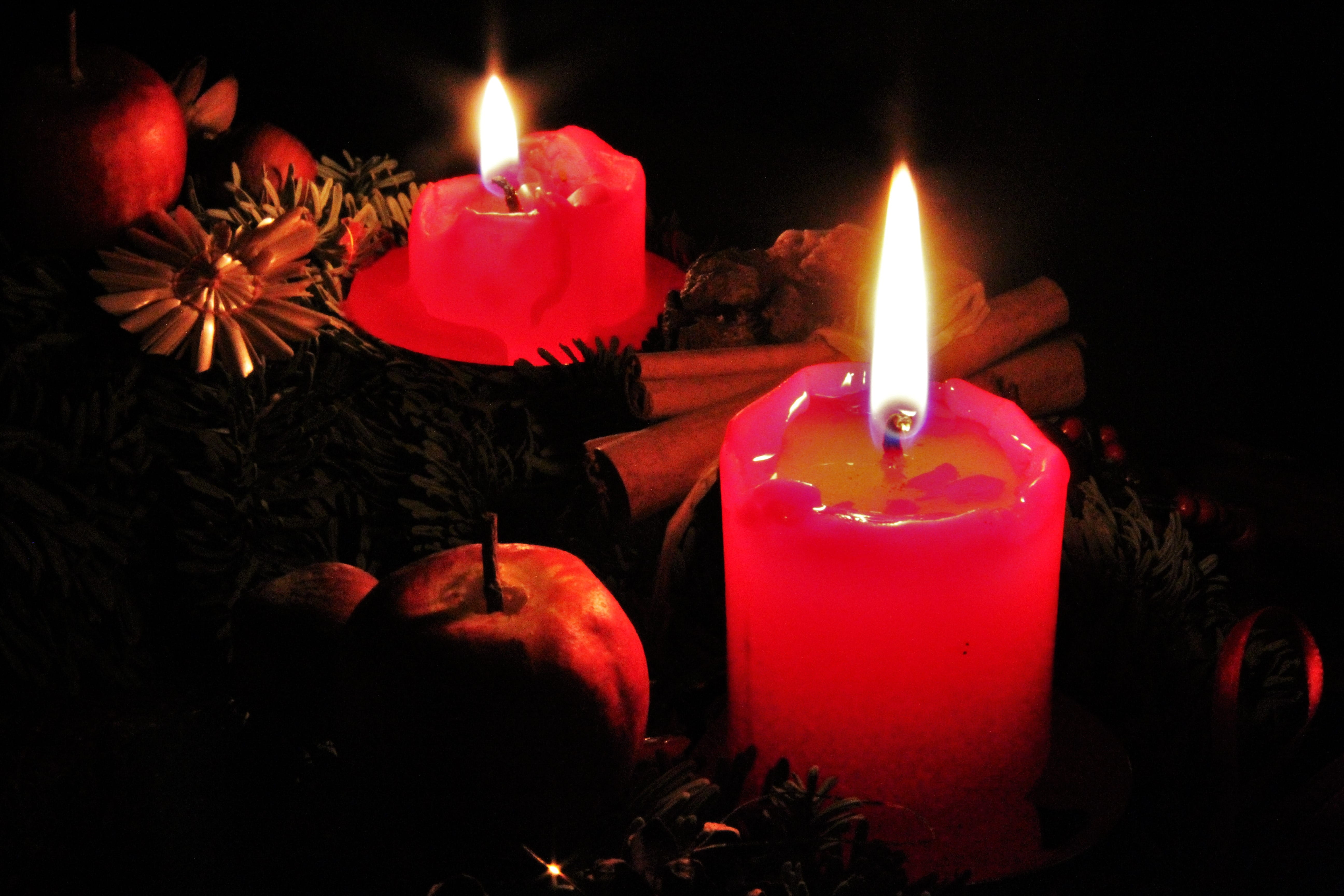 dark, flame, december, Candlelight, illuminated, christmas, christmas time, burn, decoration, Second Advent, fire - Natural Phenomenon, nature, burning, HD Wallpaper