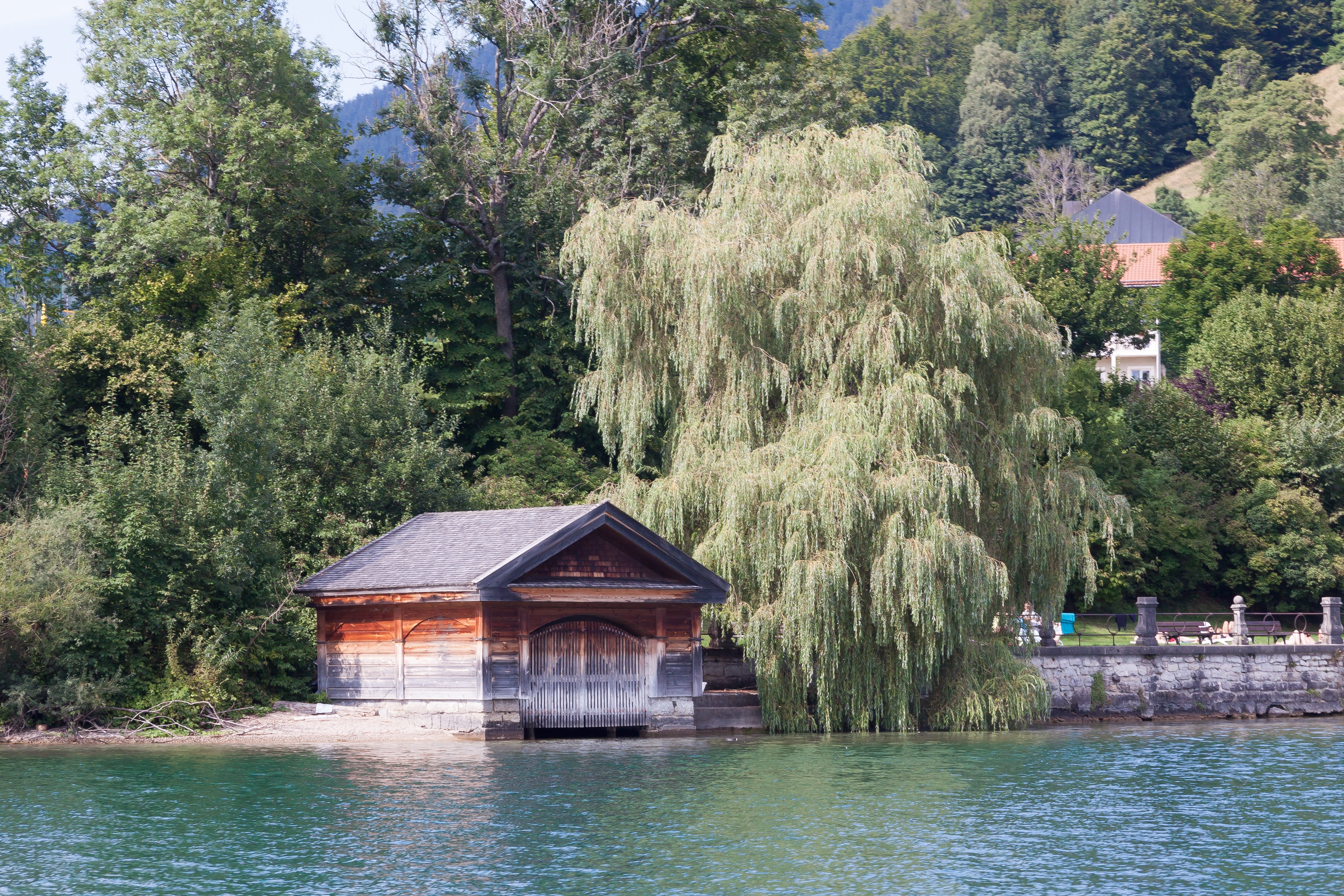tegernsee, old, beauty in nature, nature, antique, water, promenade, no people, plant, architecture, forest, boat house, built structure, lake, bank, mountain, HD Wallpaper