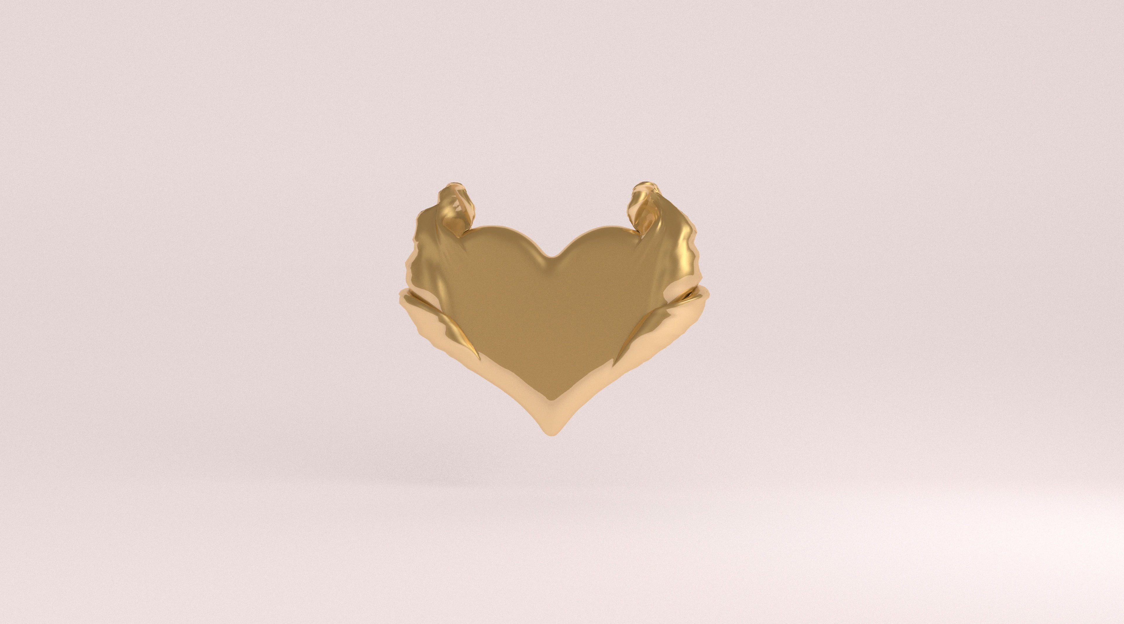 paper, celebration, no people, cgi, jova, gold colored, royal, 4K, indoors, valentines day - holiday, Love, gray, gray background, heart, artistic, 3d, HD Wallpaper