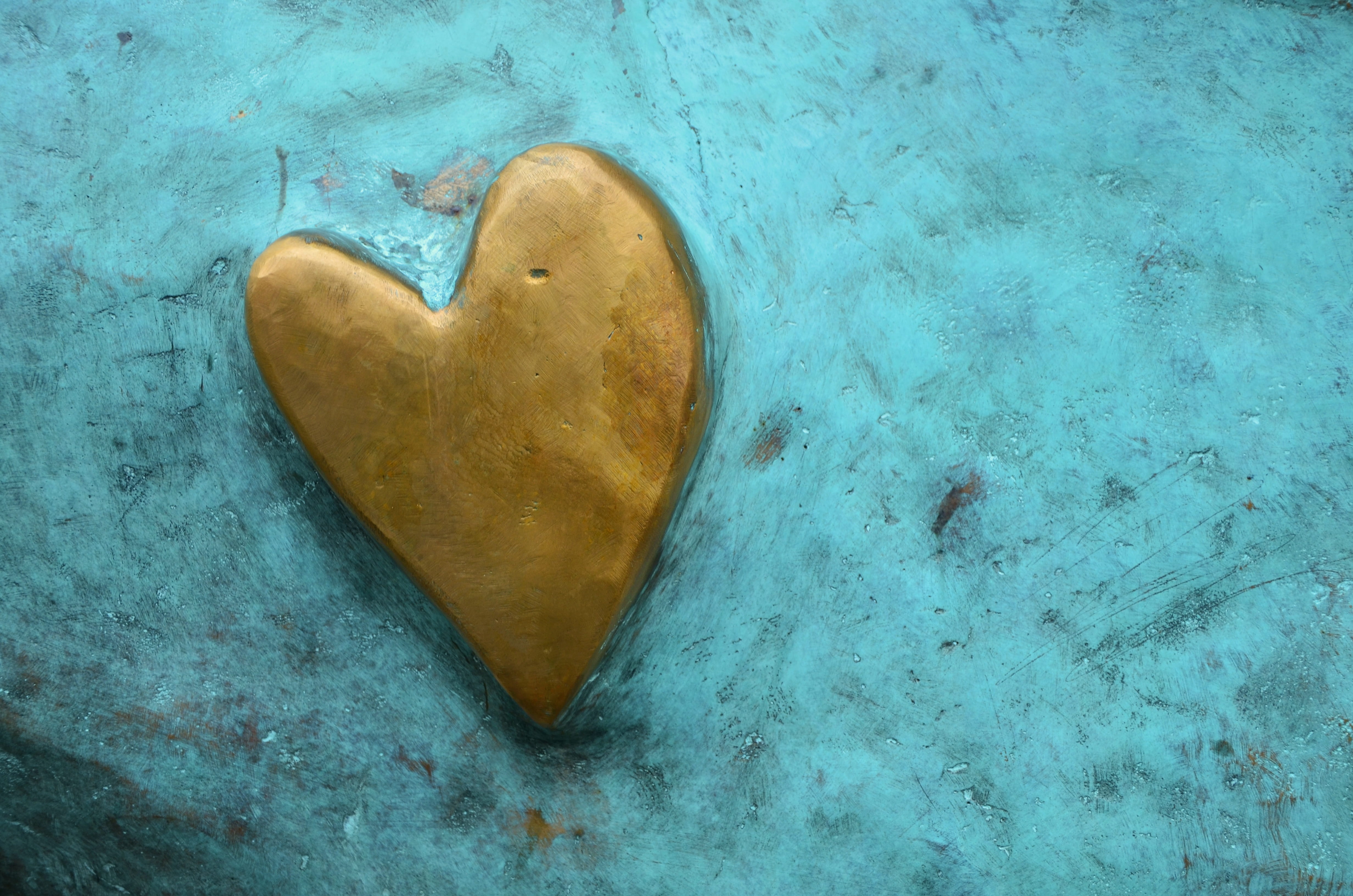 textured, creativity, high angle view, no people, symbolic, blue, love, gold, background, emotion, directly above, teal, still life, positive emotion, brown, HD Wallpaper